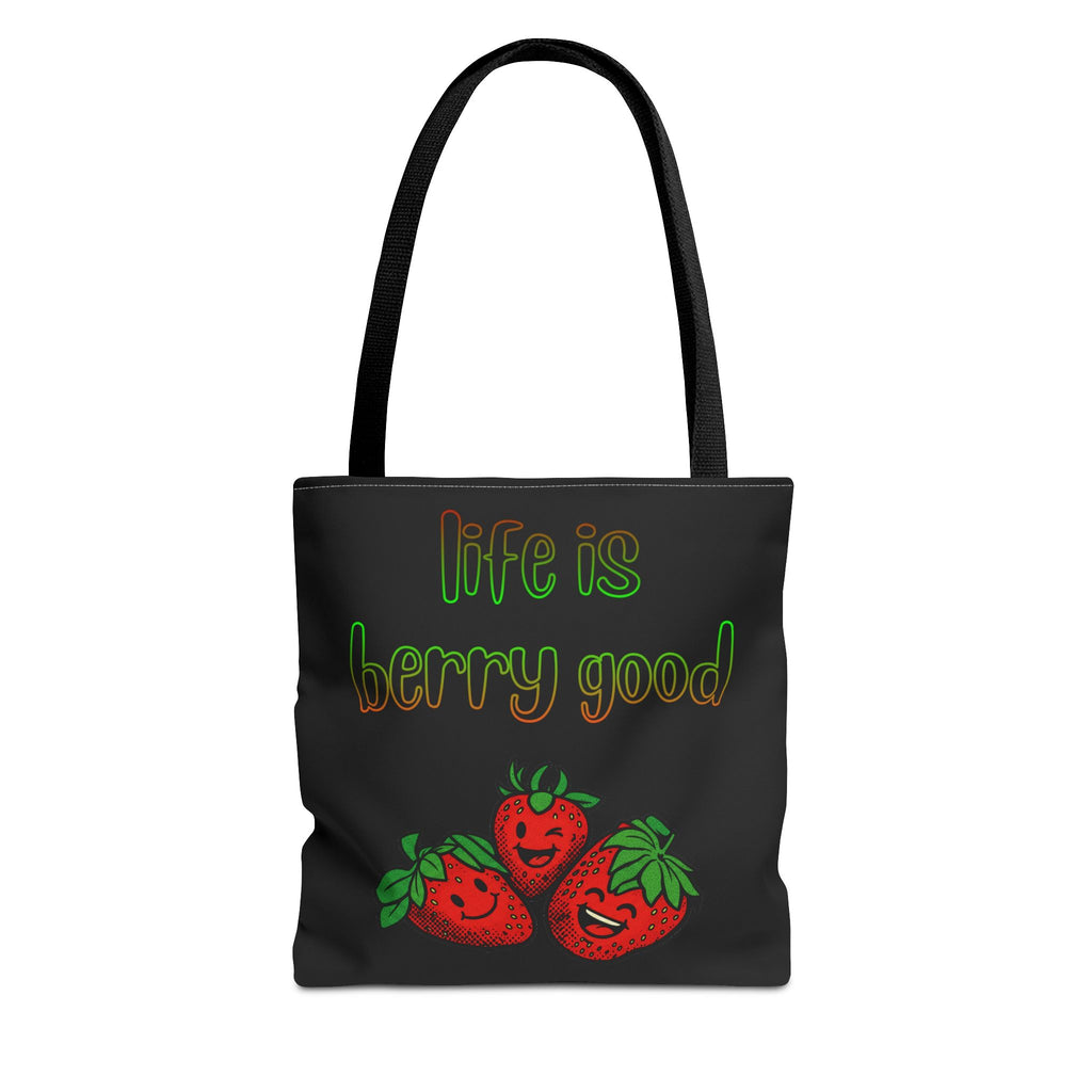 Life Is Berry Good Tote Bag — Cute Fruit Print Market Shopper