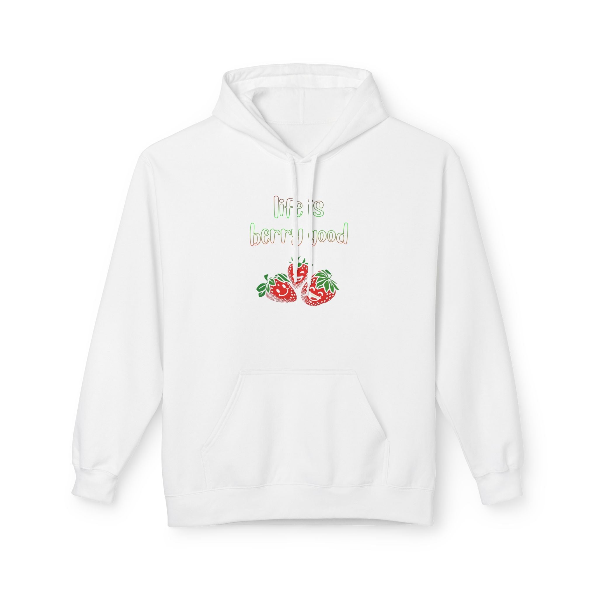 Life Is Berry Good Hoodie — Cute Fruit Graphic Fleece Hoodie