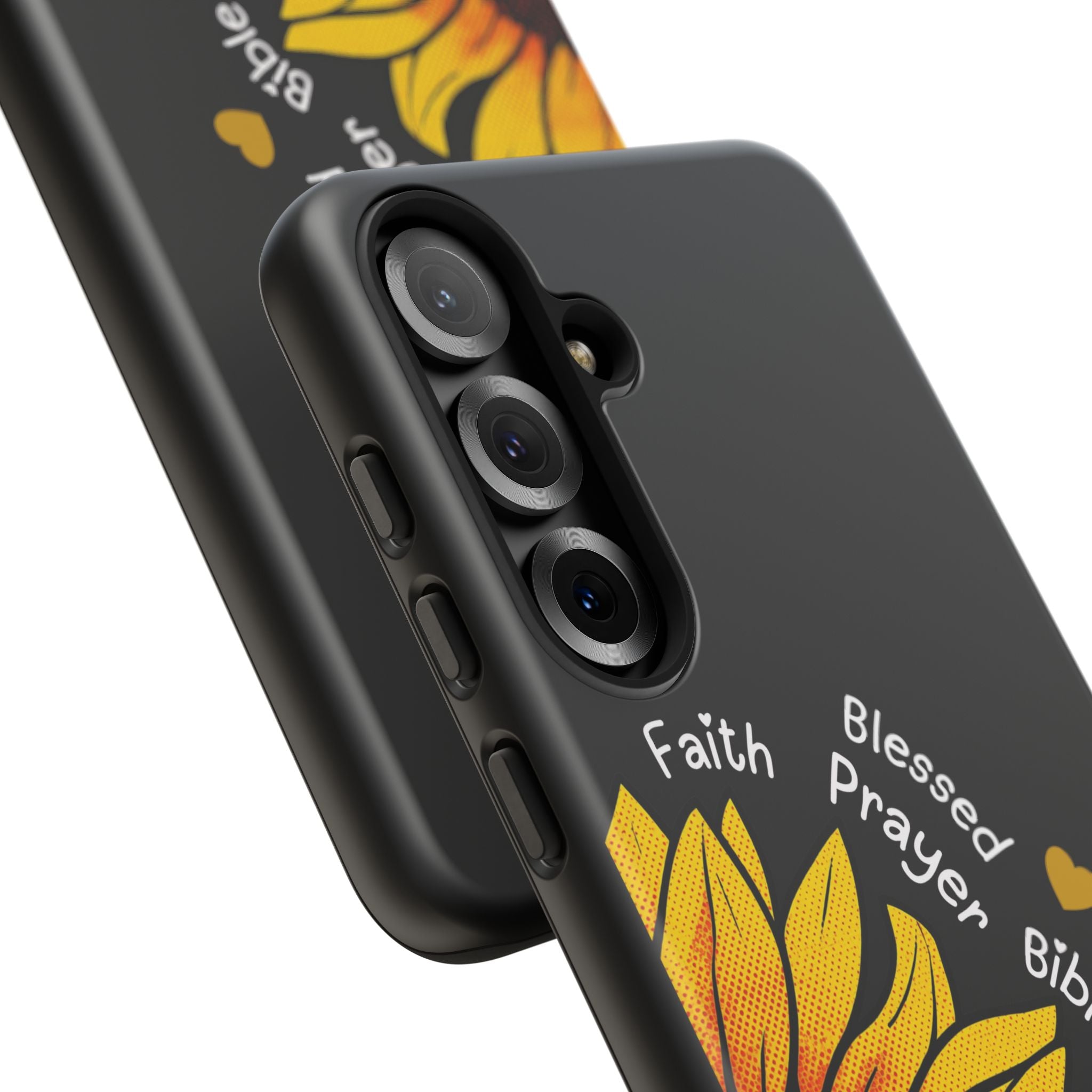 Sunflower Faith Phone Case — Christian Words ‘Faith Blessed Prayer Bible Family Church God’