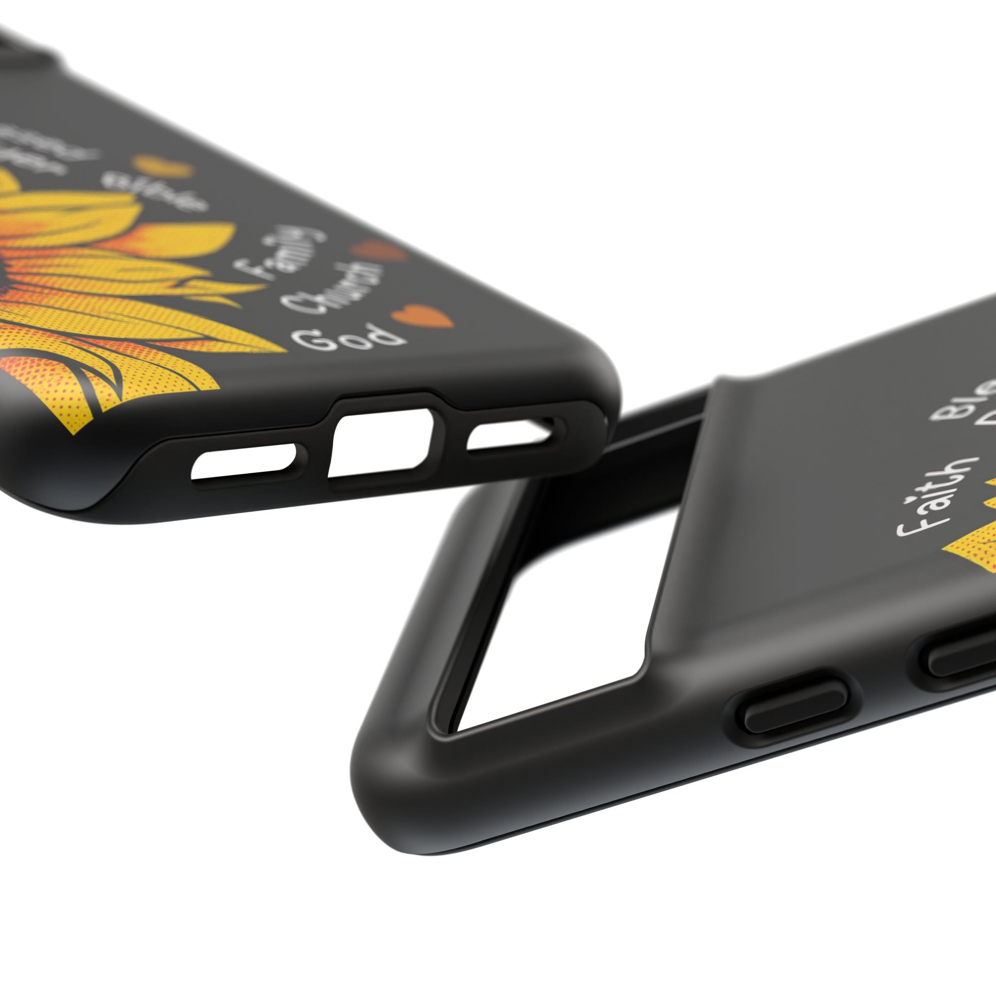 Sunflower Faith Phone Case — Christian Words ‘Faith Blessed Prayer Bible Family Church God’