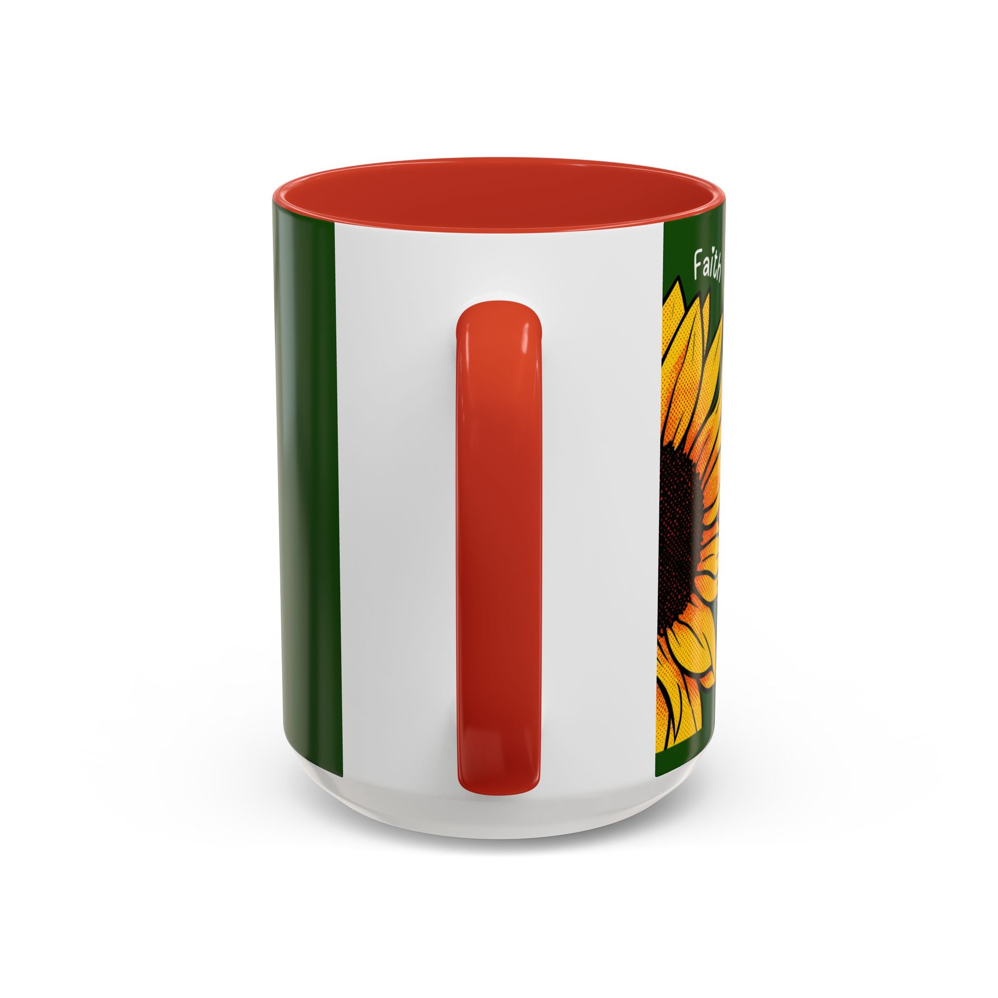Sunflower Faith Accent Coffee Mug — 11/15oz Inspirational Floral Ceramic