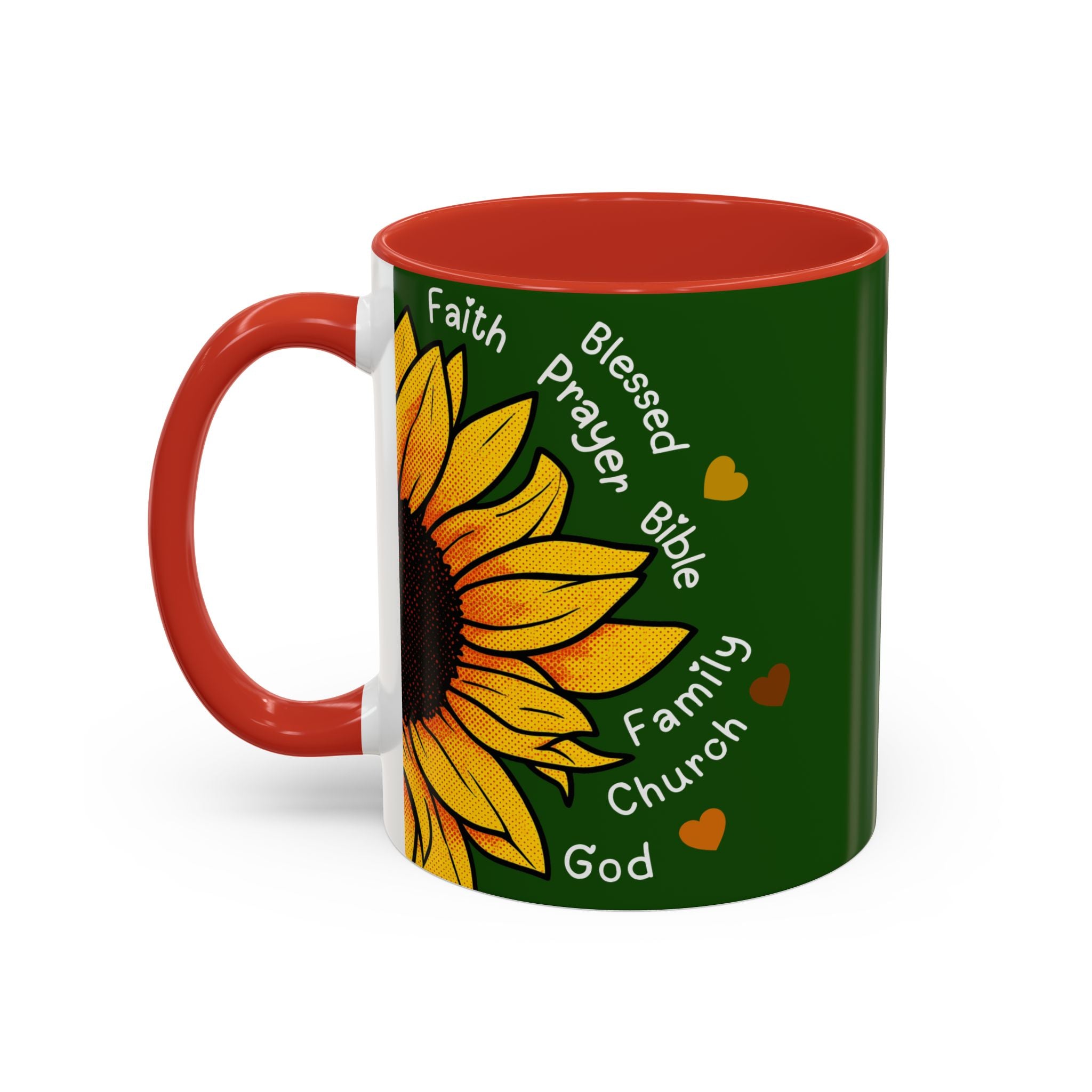 Sunflower Faith Accent Coffee Mug — 11/15oz Inspirational Floral Ceramic
