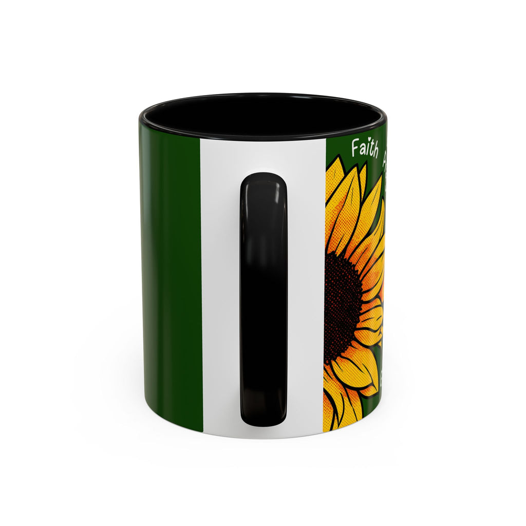 Sunflower Faith Accent Coffee Mug — 11/15oz Inspirational Floral Ceramic