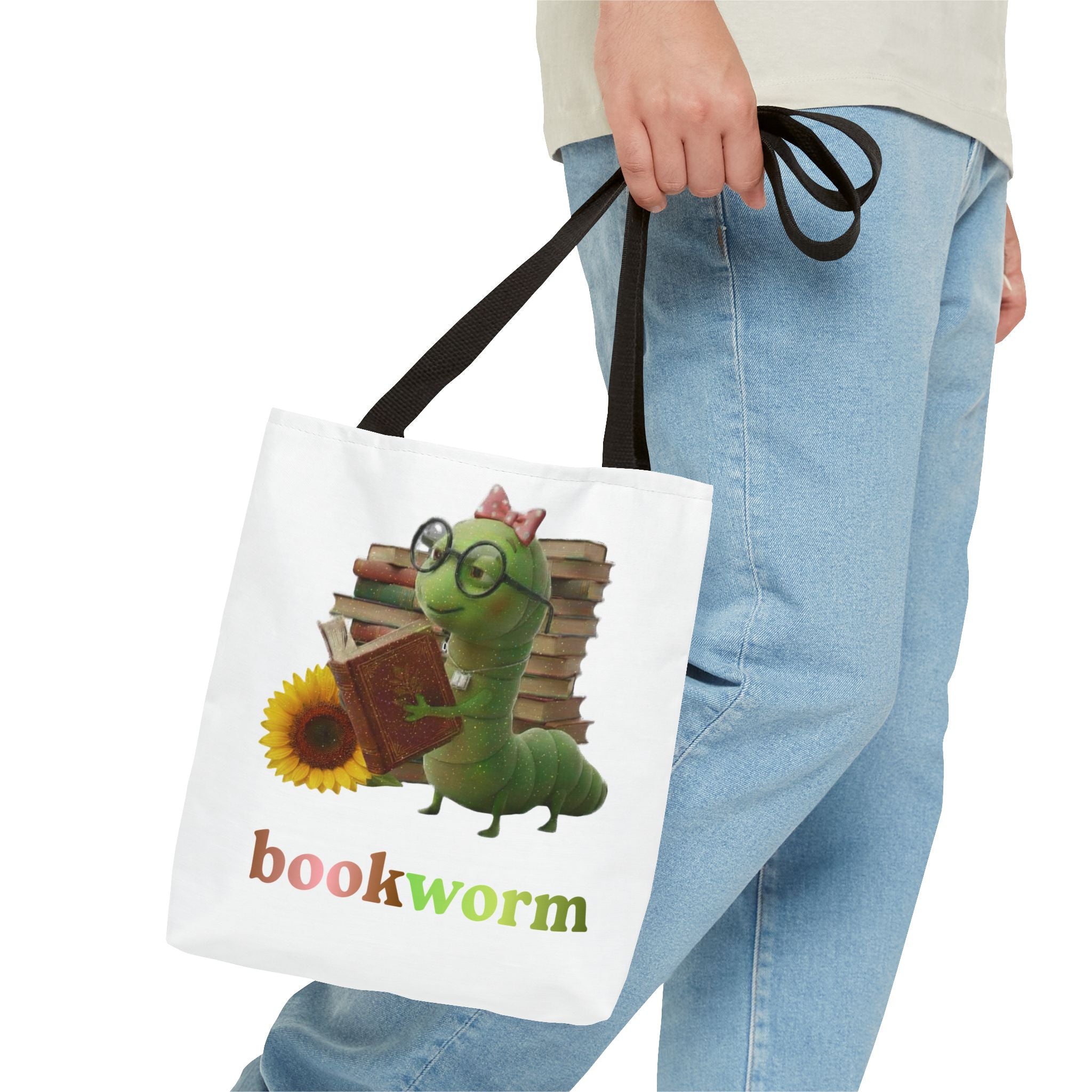 Bookworm Tote Bag — Literary Book Lover Library Shopper Tote