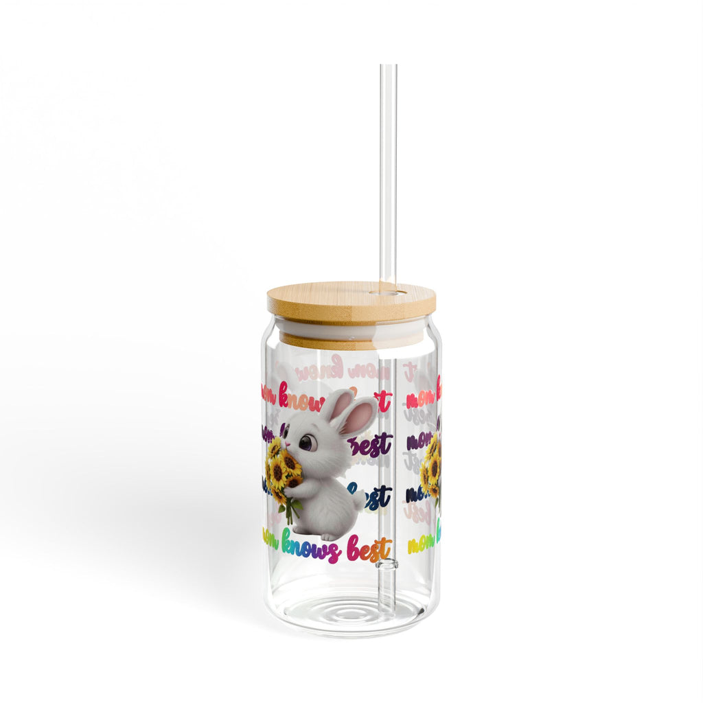 Mom Knows Best 16oz Sipper Glass — Gift for Mom, Mother's Day Drinkware
