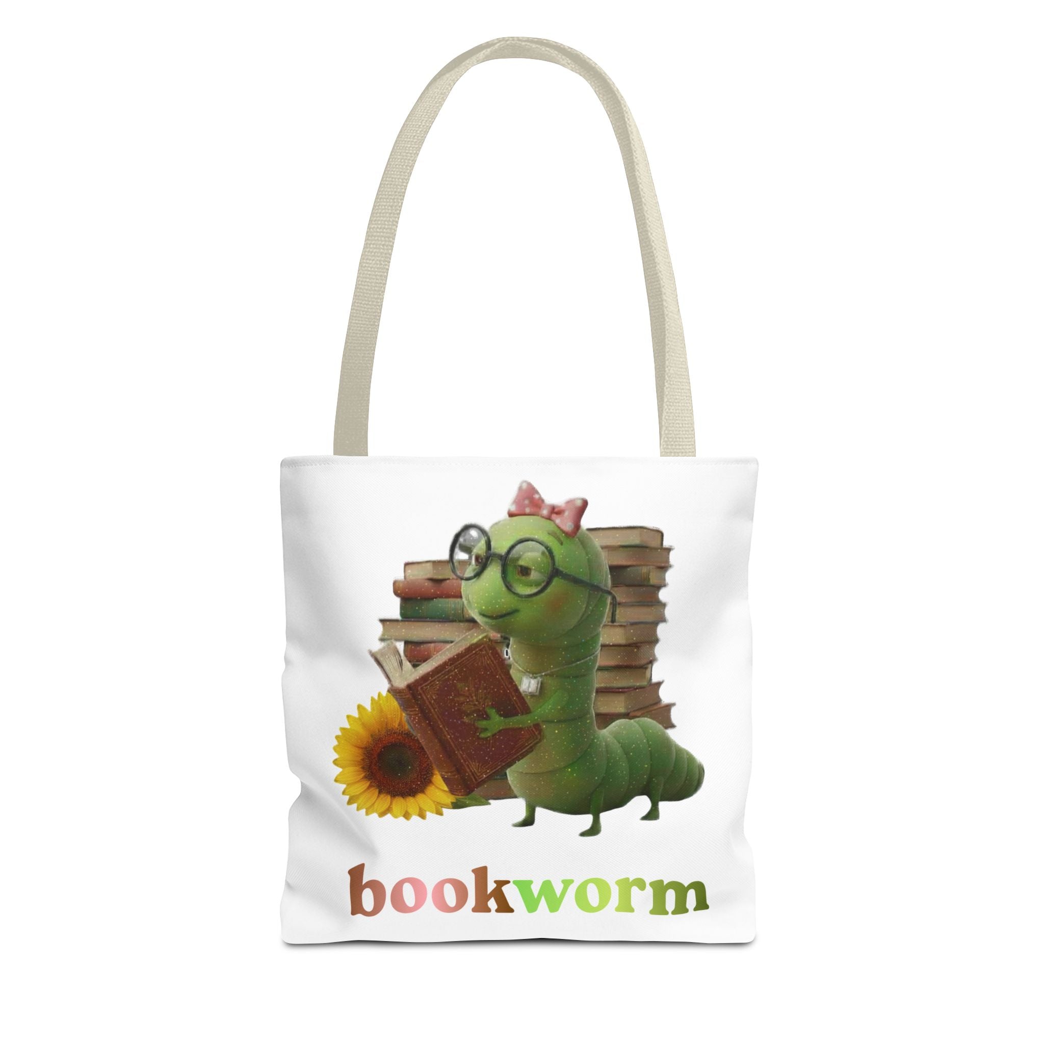 Bookworm Tote Bag — Literary Book Lover Library Shopper Tote