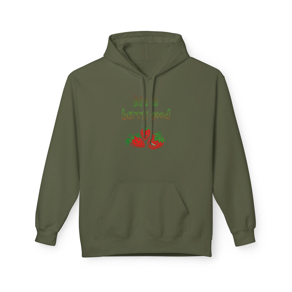 Life Is Berry Good Hoodie — Cute Fruit Graphic Fleece Hoodie