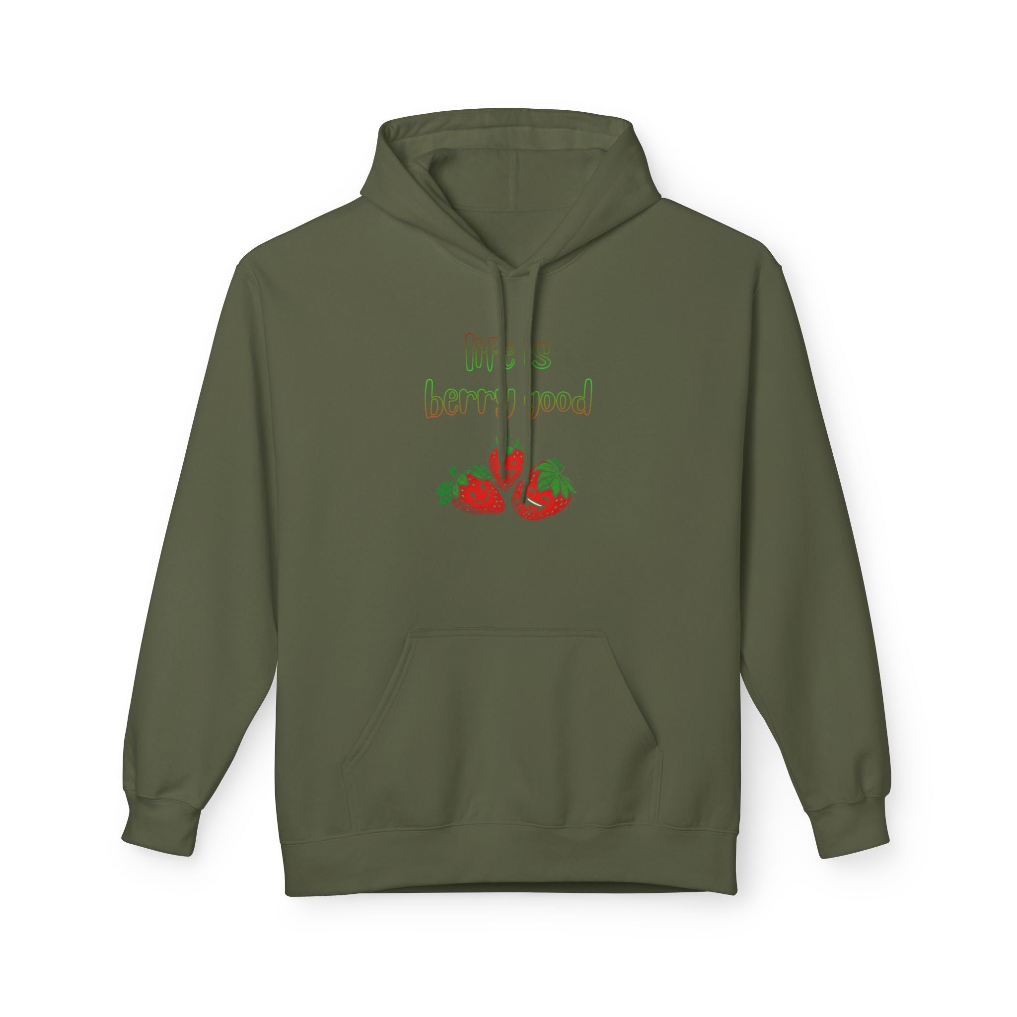 Life Is Berry Good Hoodie — Cute Fruit Graphic Fleece Hoodie