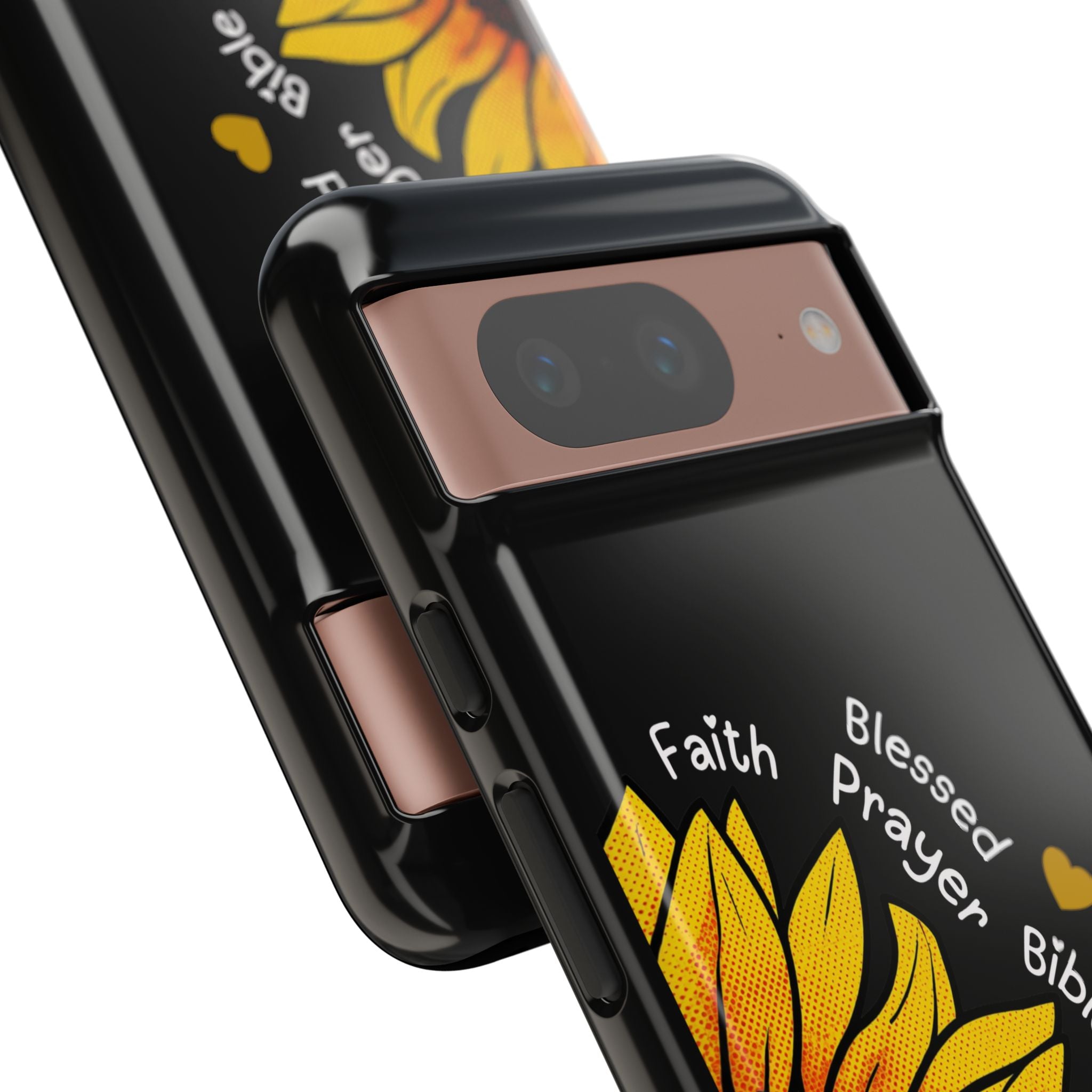 Sunflower Faith Phone Case — Christian Words ‘Faith Blessed Prayer Bible Family Church God’