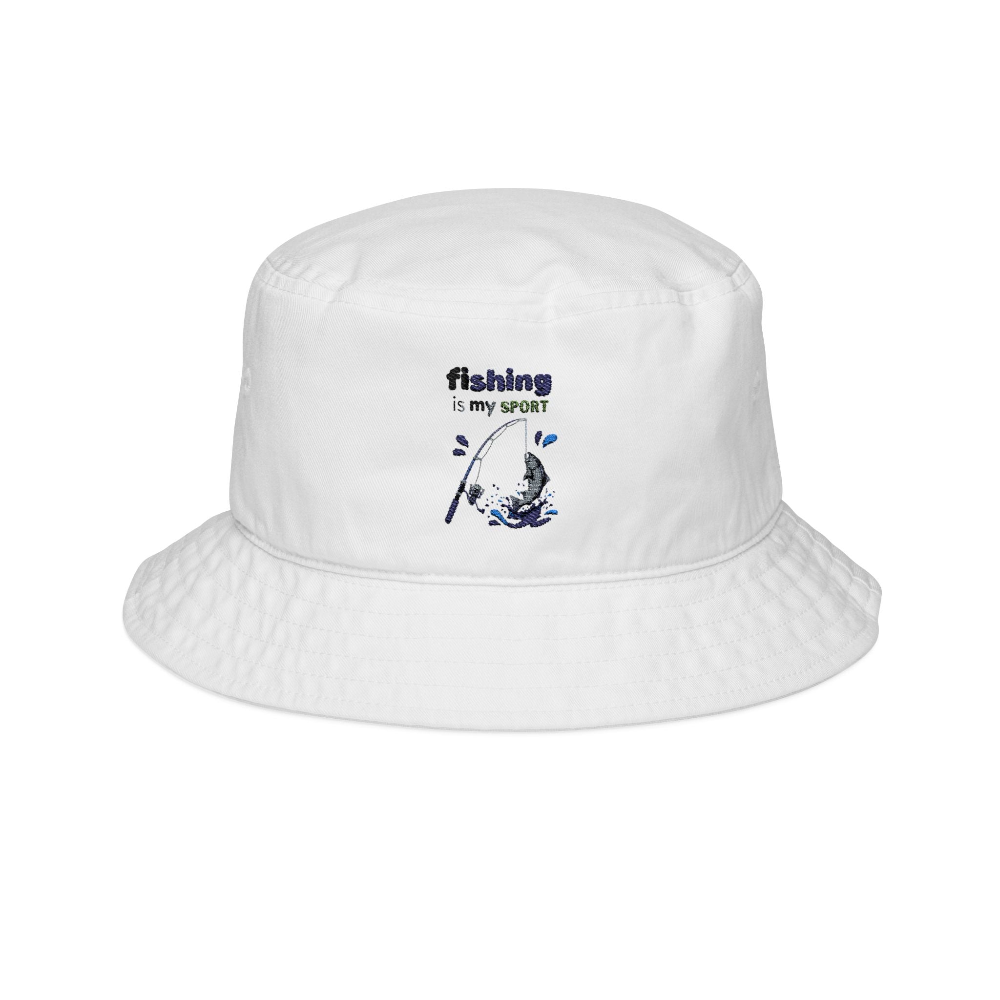 Fishing Is My Sport Embroidered Bucket Hat