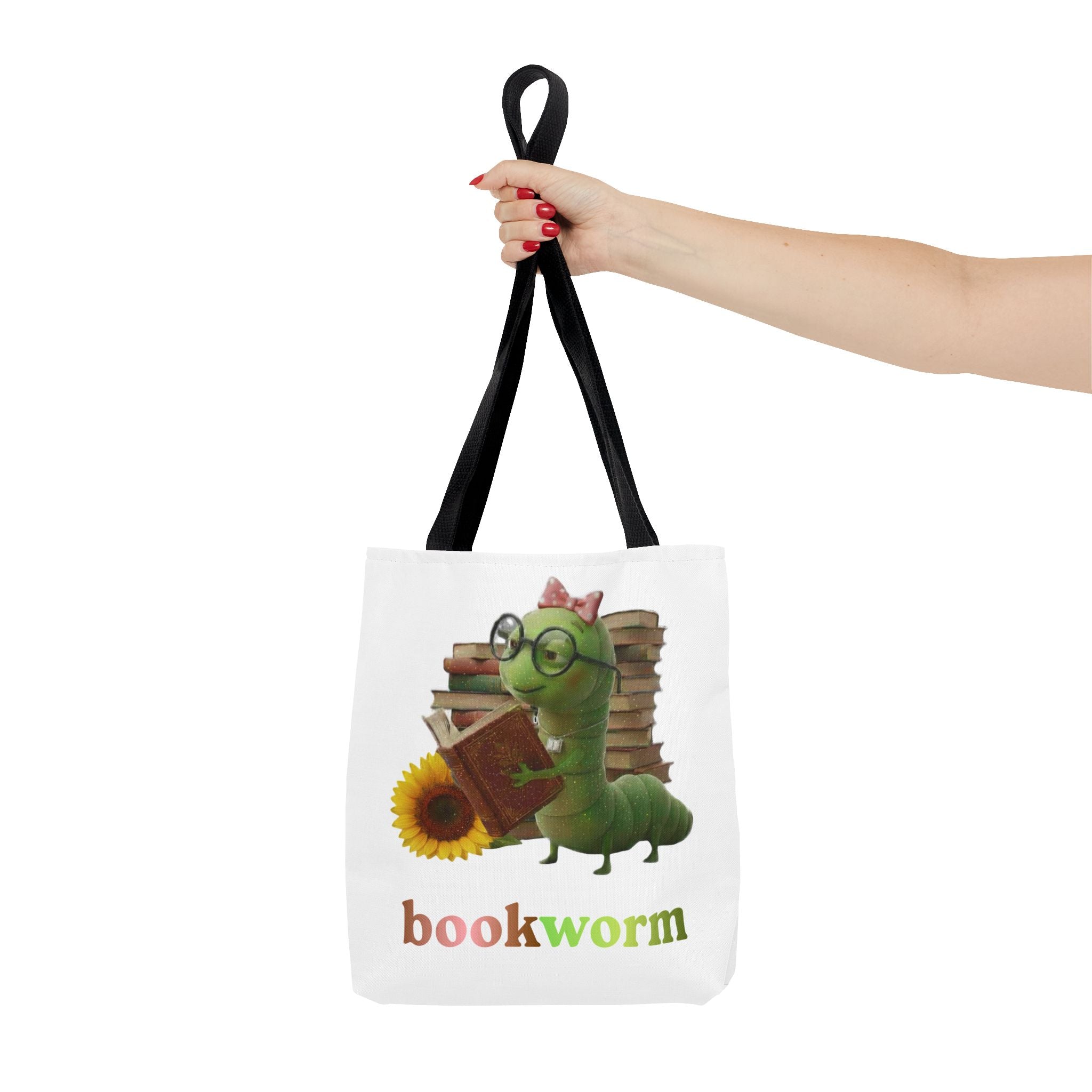 Bookworm Tote Bag — Literary Book Lover Library Shopper Tote