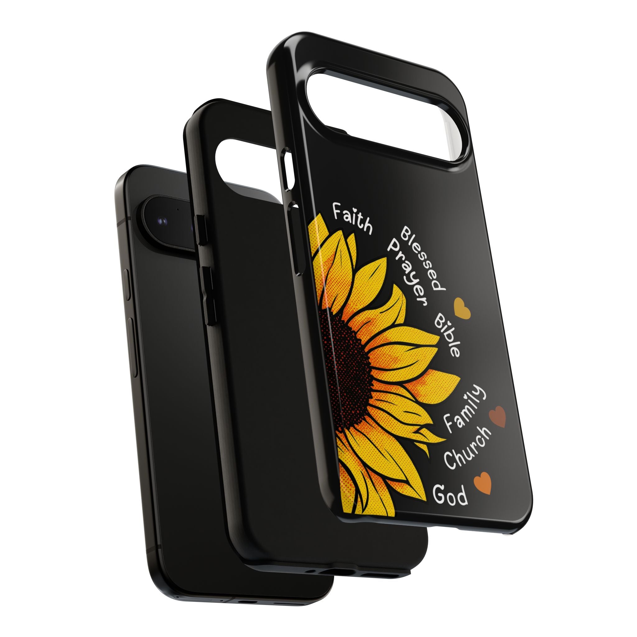 Sunflower Faith Phone Case — Christian Words ‘Faith Blessed Prayer Bible Family Church God’