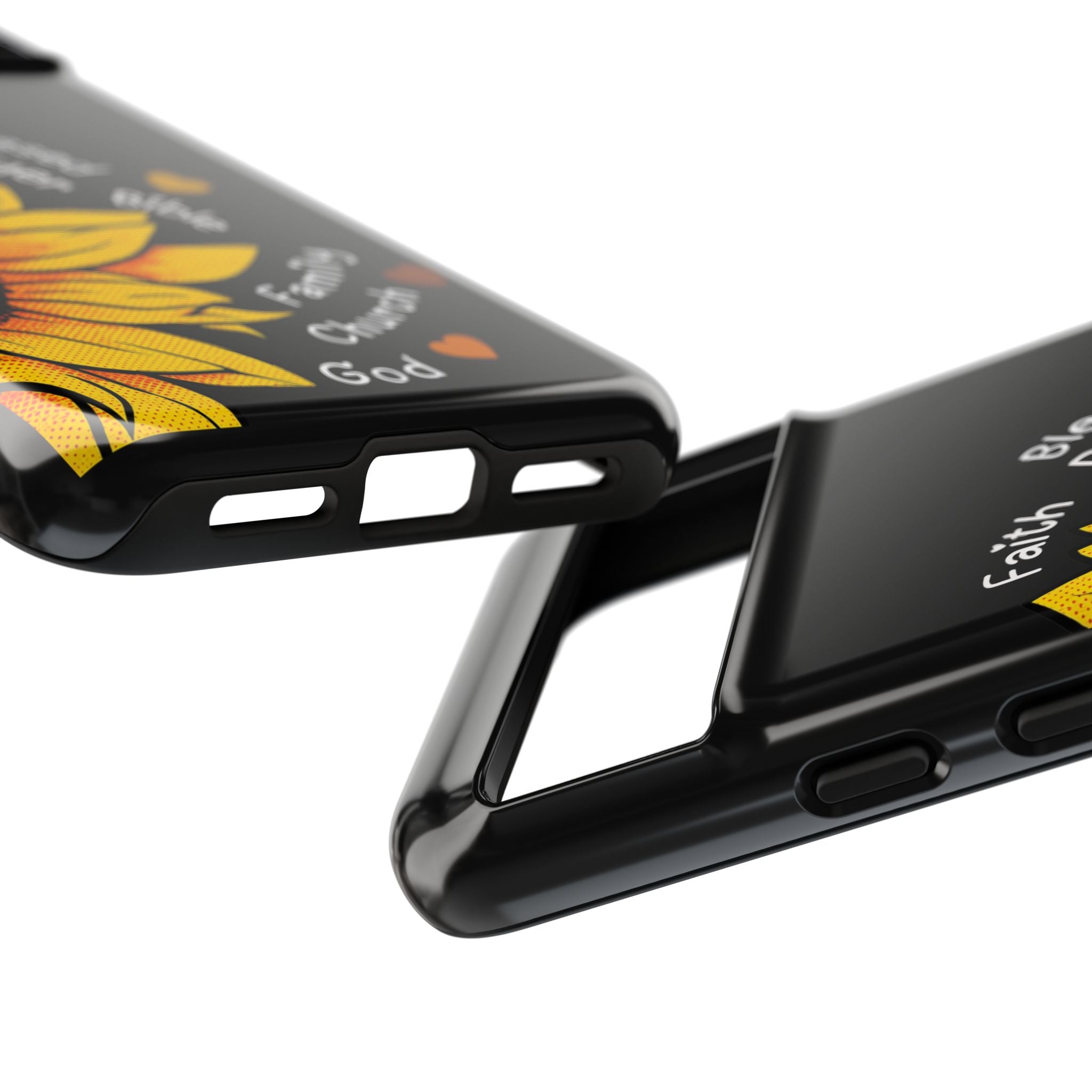 Sunflower Faith Phone Case — Christian Words ‘Faith Blessed Prayer Bible Family Church God’