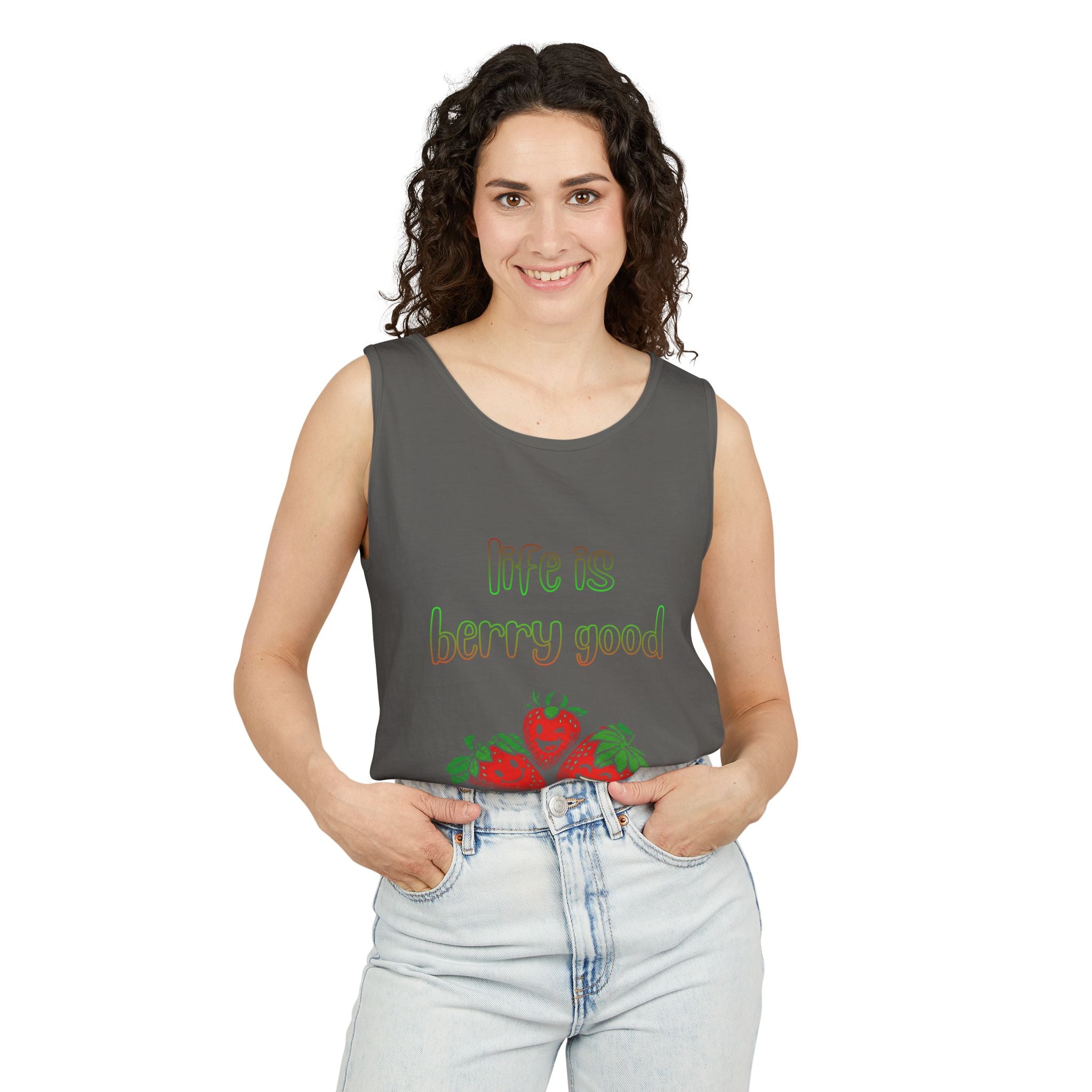 Berry Good Tank Top — Garment-Dyed Casual Summer Tee