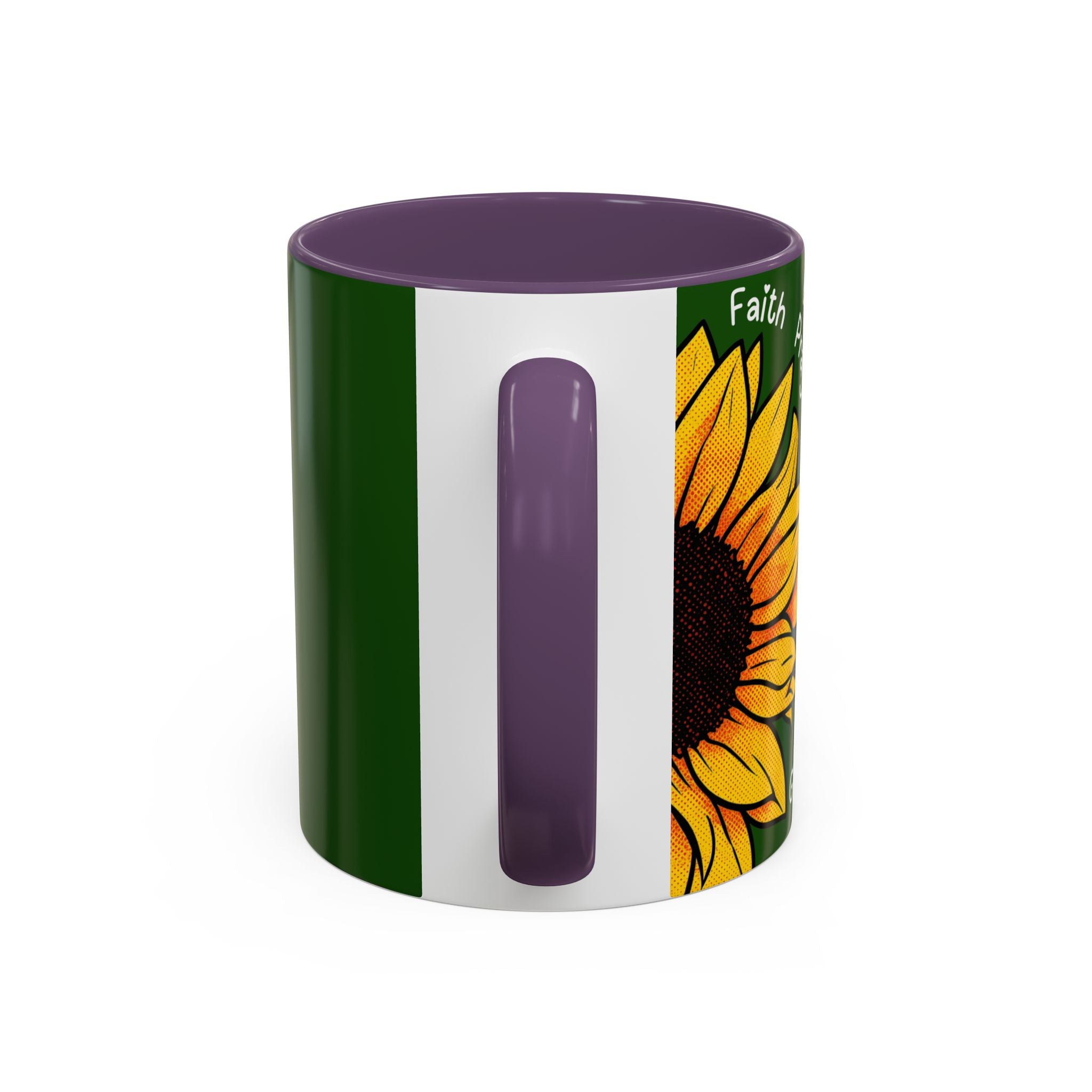 Sunflower Faith Accent Coffee Mug — 11/15oz Inspirational Floral Ceramic