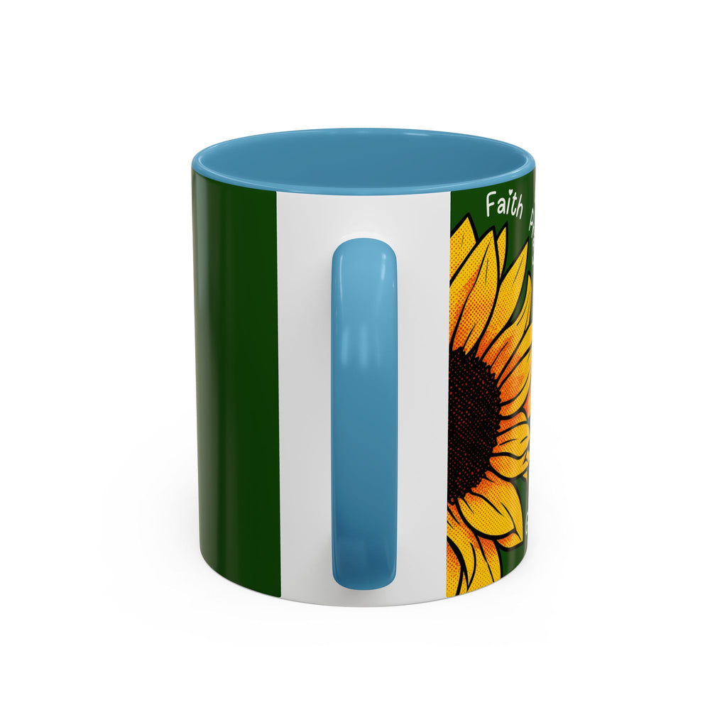 Sunflower Faith Accent Coffee Mug — 11/15oz Inspirational Floral Ceramic