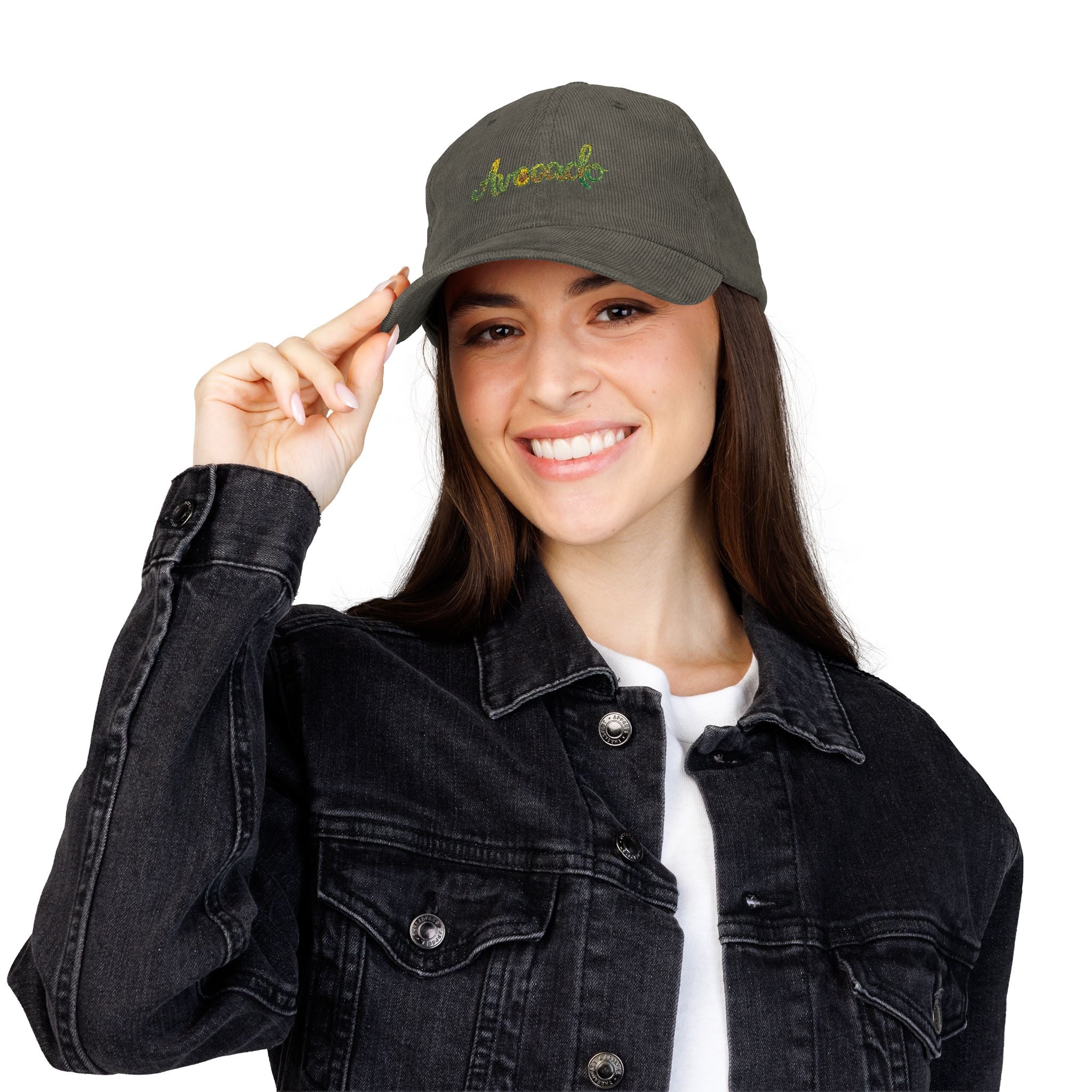 Embroidered 'Advocado' Vintage Corduroy Cap