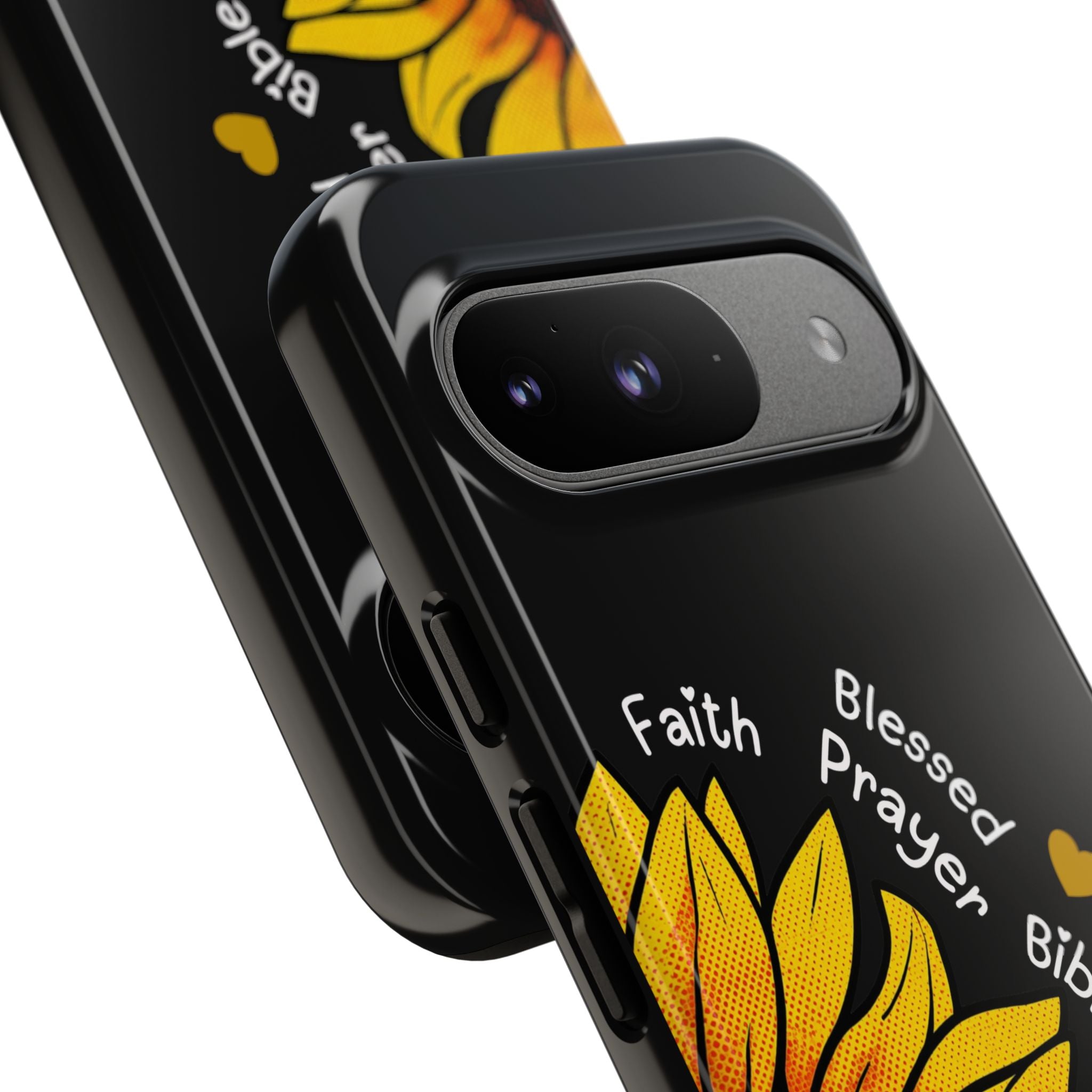 Sunflower Faith Phone Case — Christian Words ‘Faith Blessed Prayer Bible Family Church God’