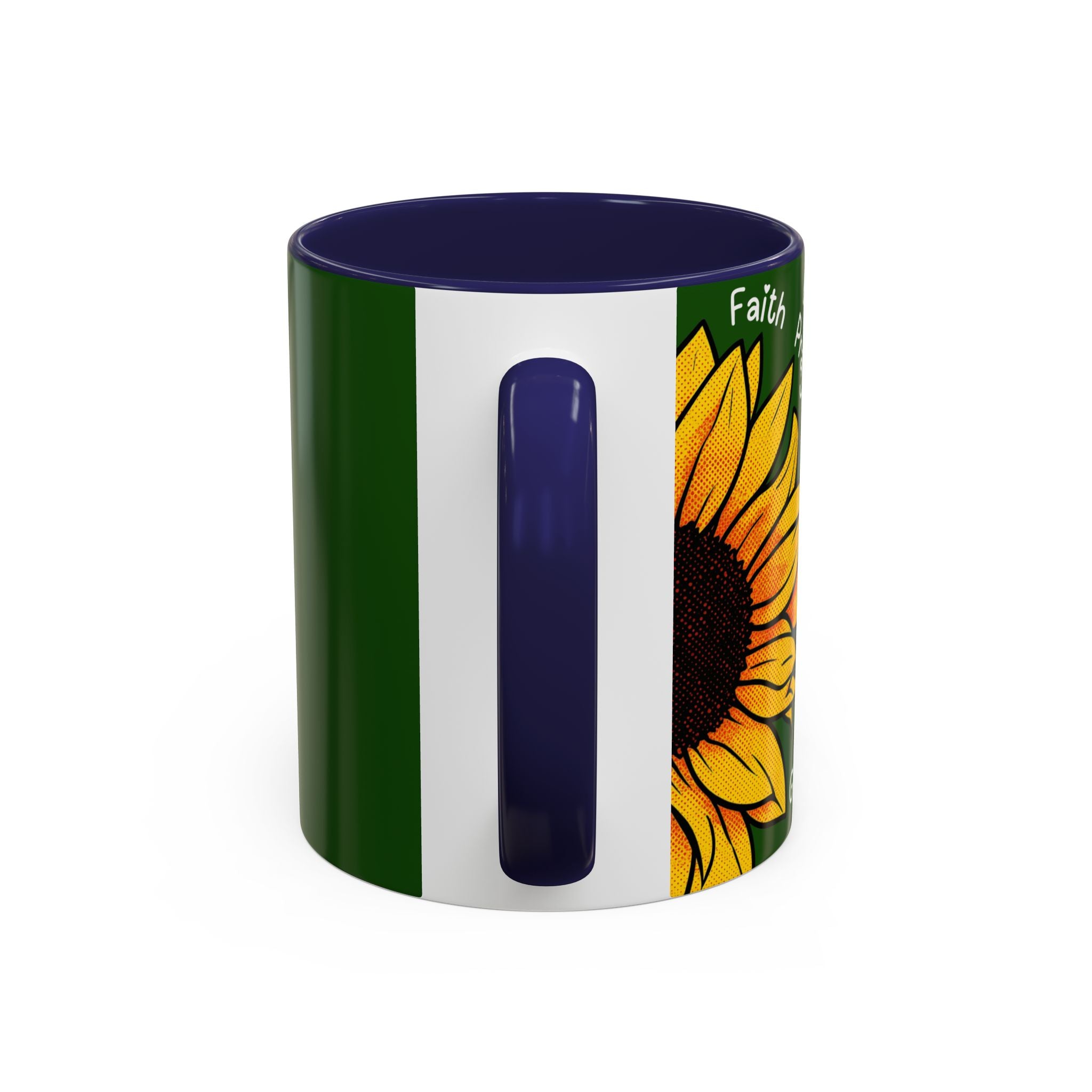 Sunflower Faith Accent Coffee Mug — 11/15oz Inspirational Floral Ceramic