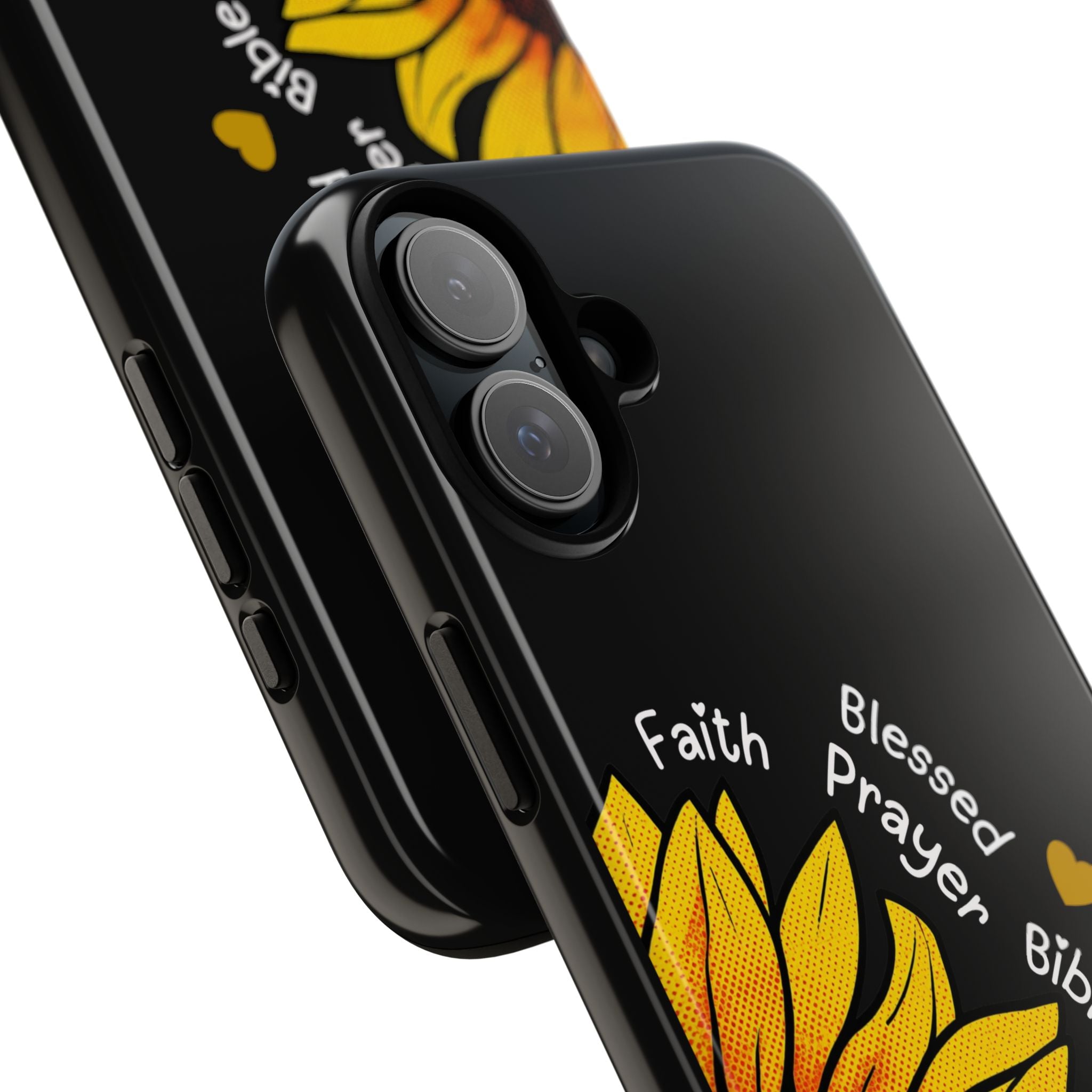 Sunflower Faith Phone Case — Christian Words ‘Faith Blessed Prayer Bible Family Church God’