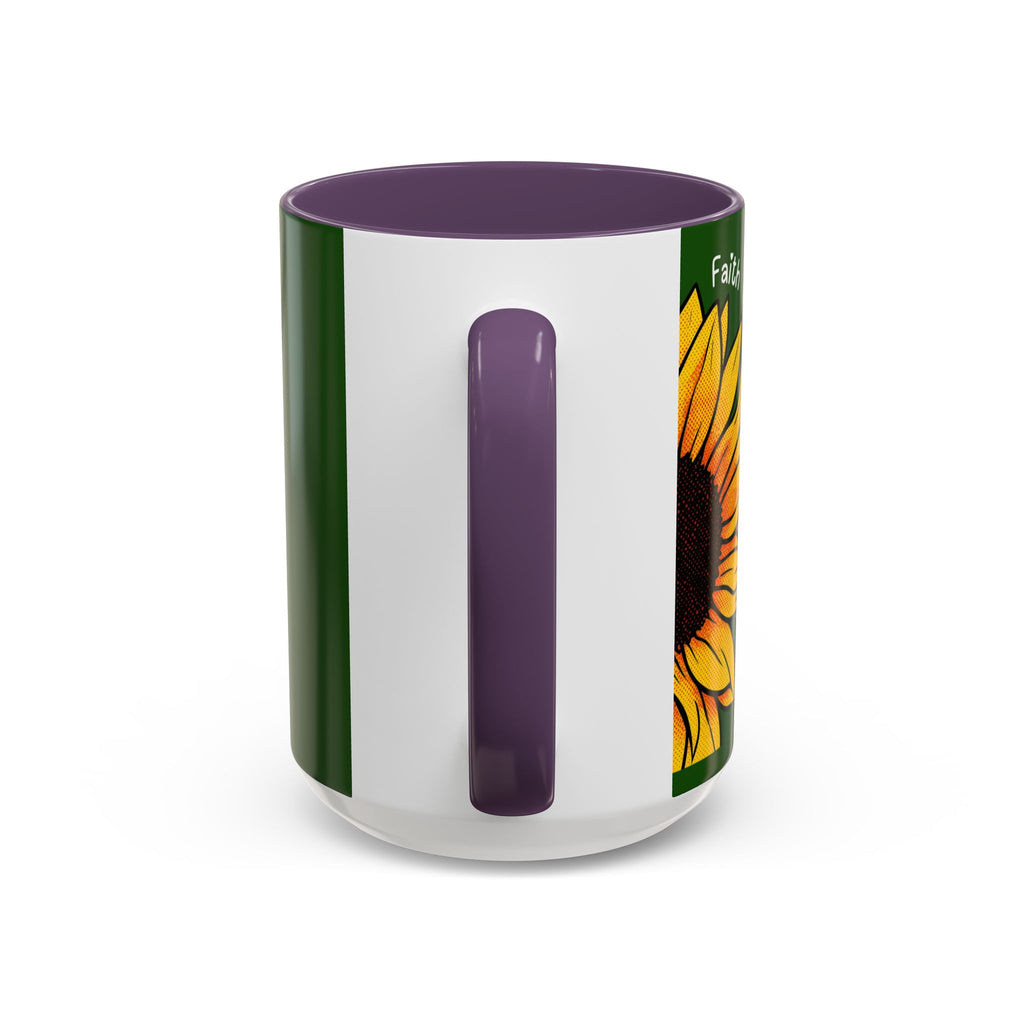 Sunflower Faith Accent Coffee Mug — 11/15oz Inspirational Floral Ceramic