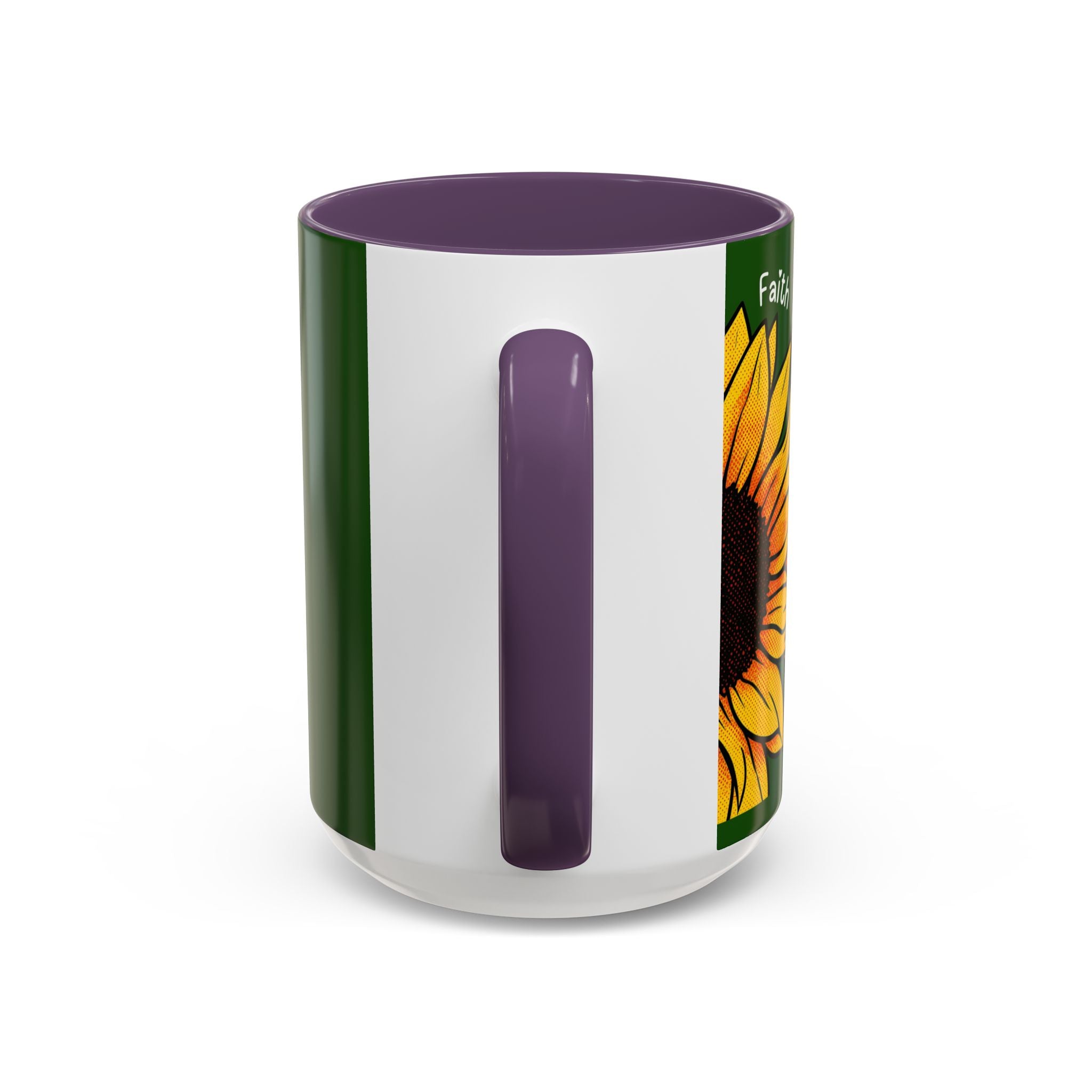 Sunflower Faith Accent Coffee Mug — 11/15oz Inspirational Floral Ceramic