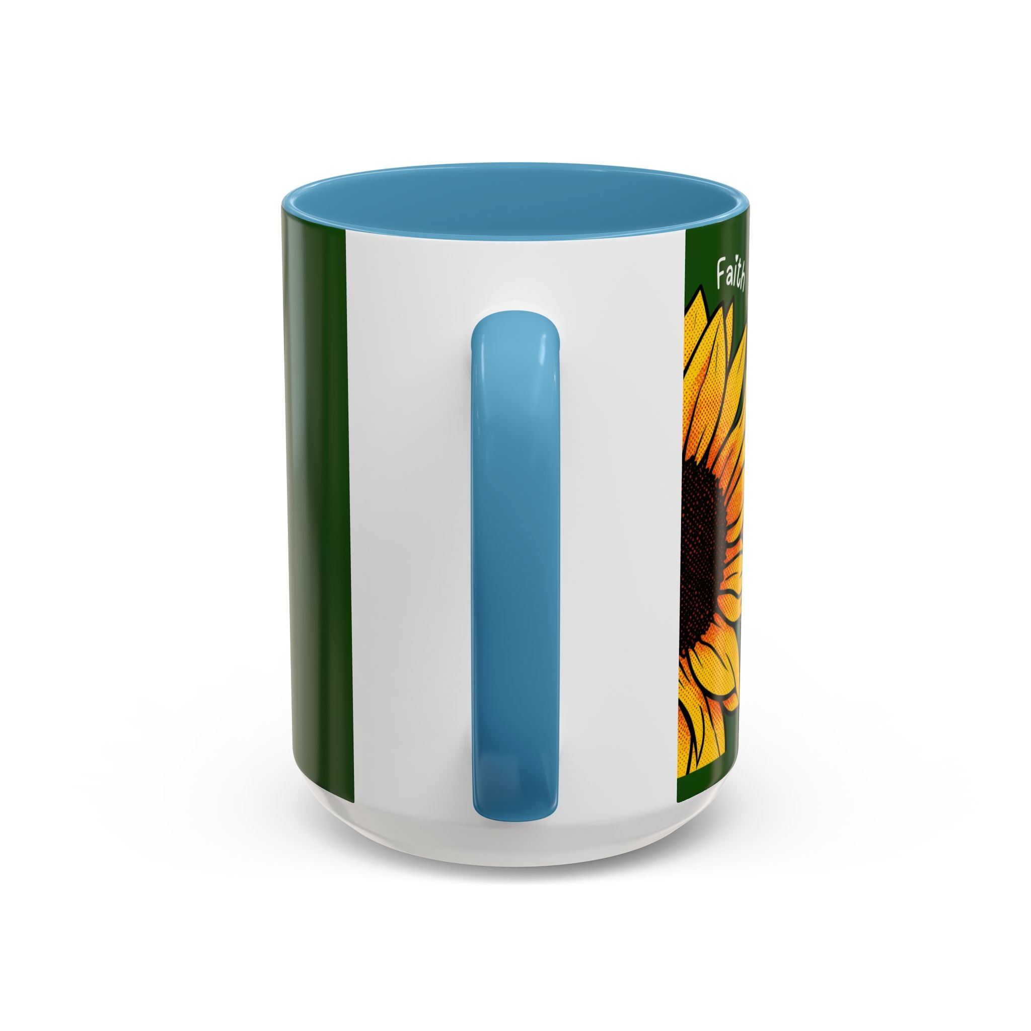 Sunflower Faith Accent Coffee Mug — 11/15oz Inspirational Floral Ceramic