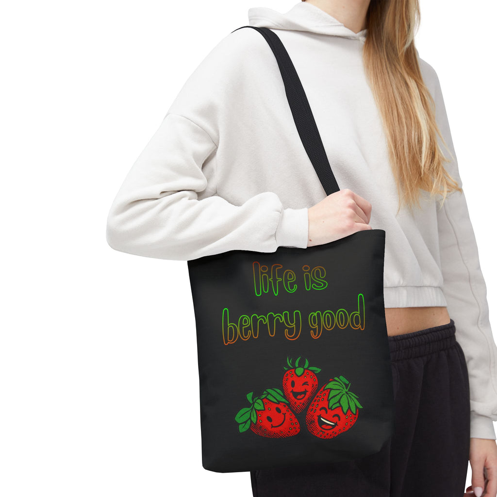 Life Is Berry Good Tote Bag — Cute Fruit Print Market Shopper