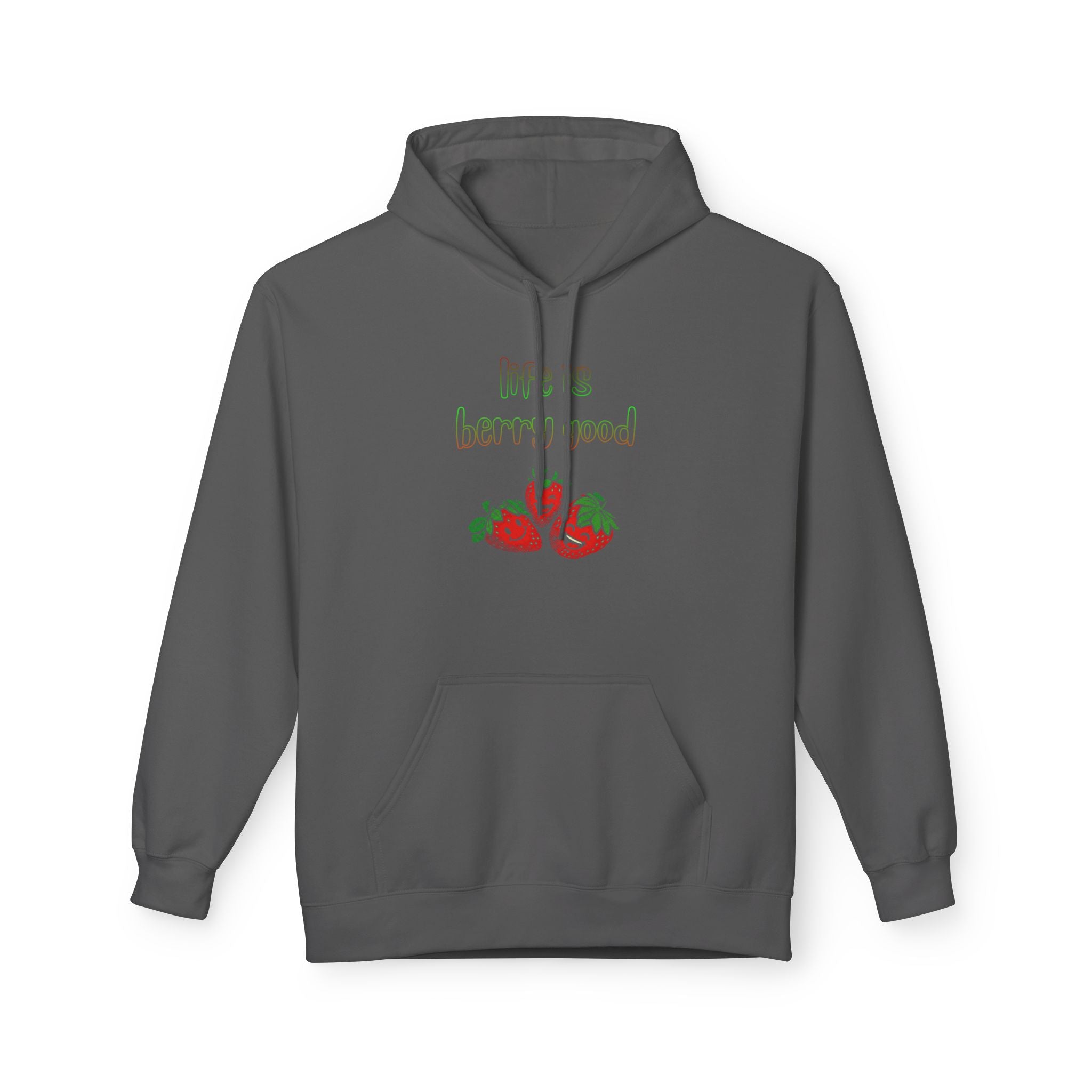 Life Is Berry Good Hoodie — Cute Fruit Graphic Fleece Hoodie