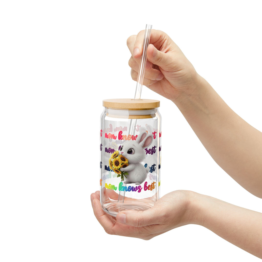 Mom Knows Best 16oz Sipper Glass — Gift for Mom, Mother's Day Drinkware