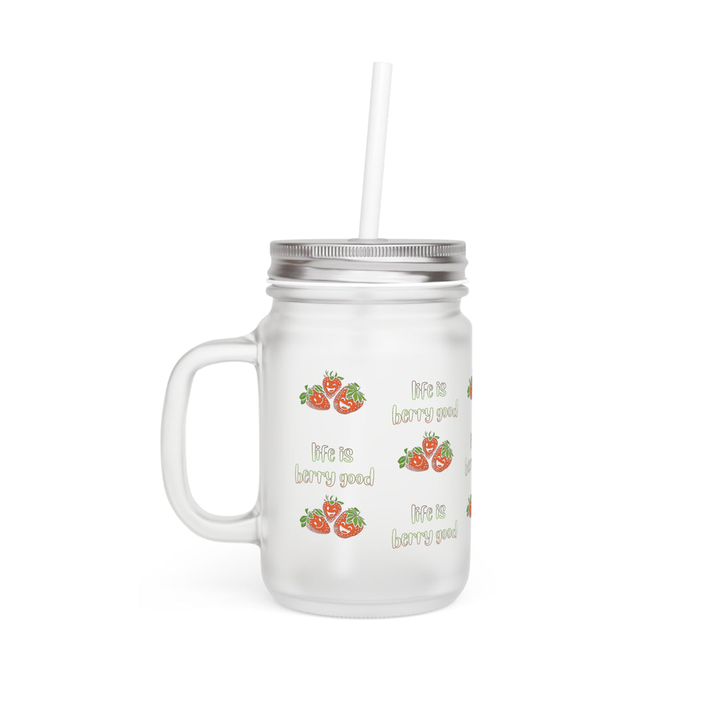 Mason Jar — "life is berry good" Rustic Berry-Themed Glass Jar