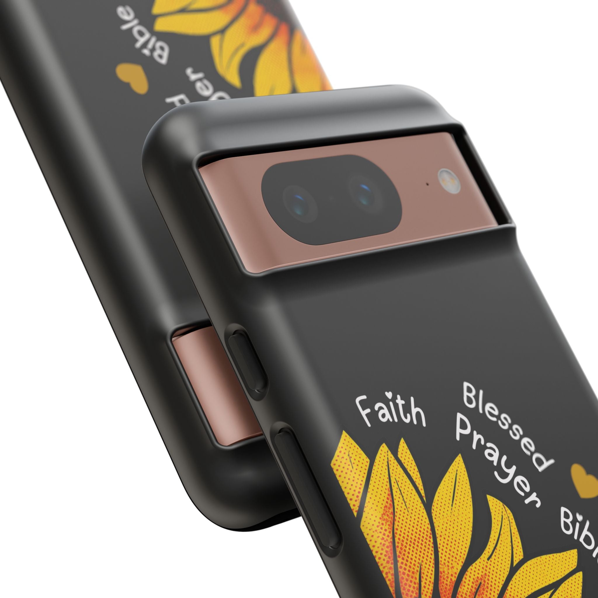 Sunflower Faith Phone Case — Christian Words ‘Faith Blessed Prayer Bible Family Church God’