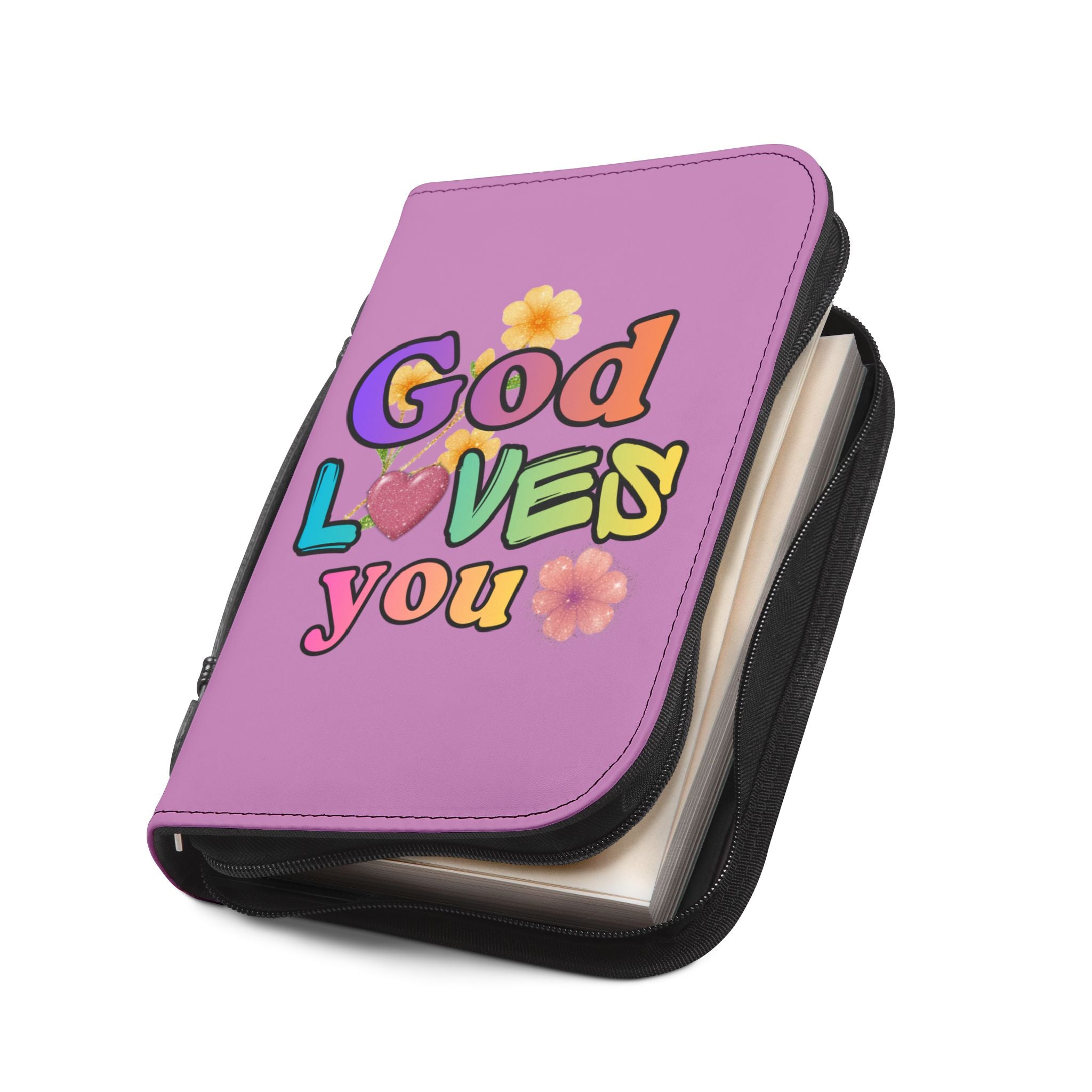God Loves You Bible Cover — Inspirational Christian Scripture Protector