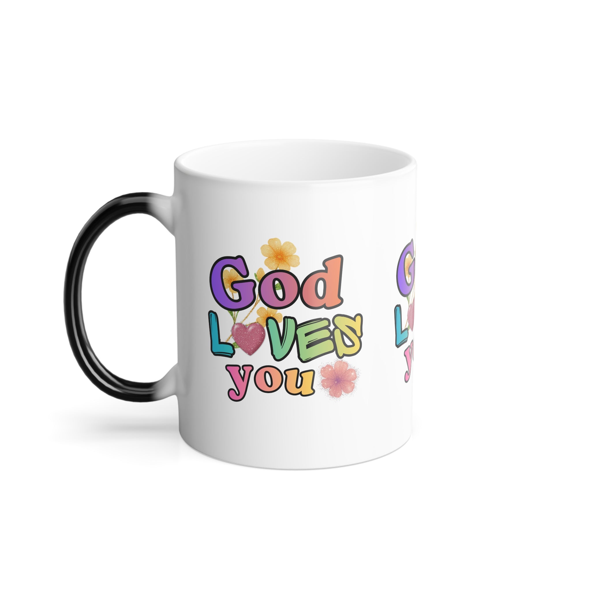 God Loves You Color Morphing Mug — 11oz Reveal Heat-Sensitive Christian Gift