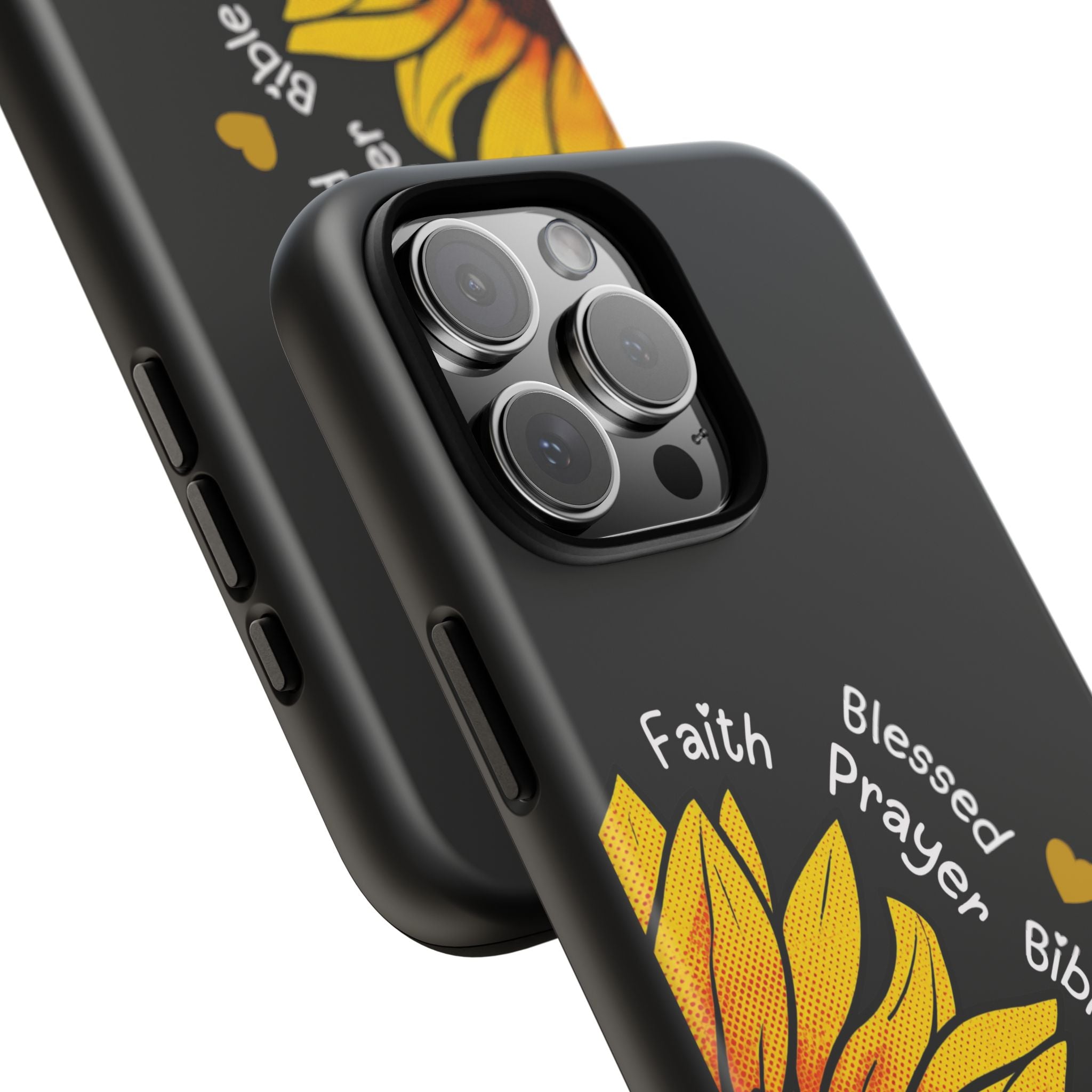 Sunflower Faith Phone Case — Christian Words ‘Faith Blessed Prayer Bible Family Church God’