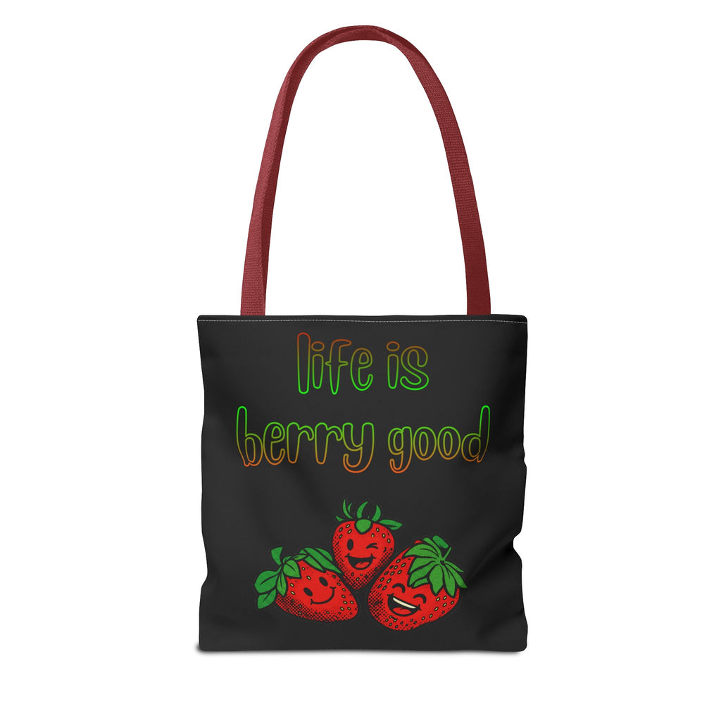 Life Is Berry Good Tote Bag — Cute Fruit Print Market Shopper