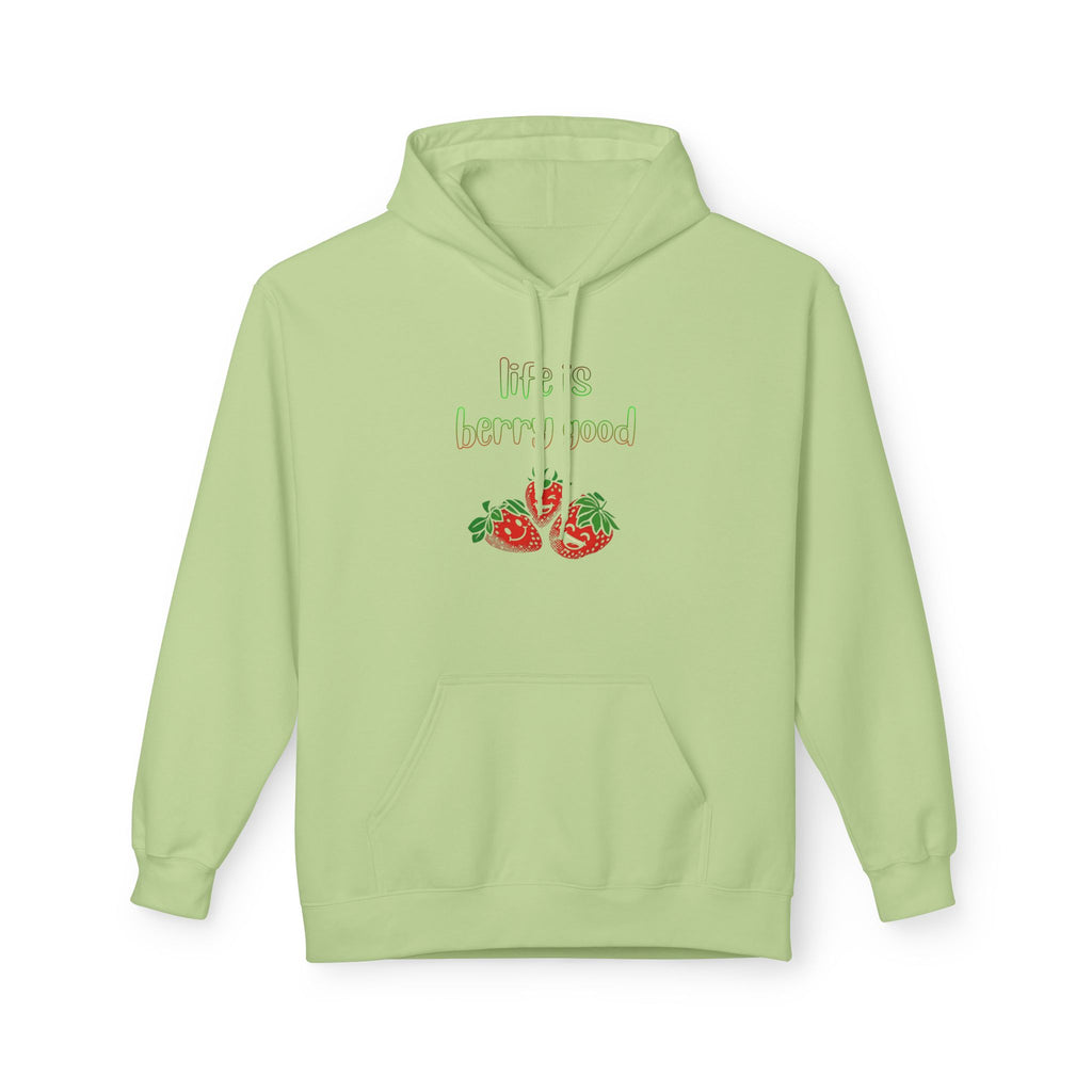 Life Is Berry Good Hoodie — Cute Fruit Graphic Fleece Hoodie