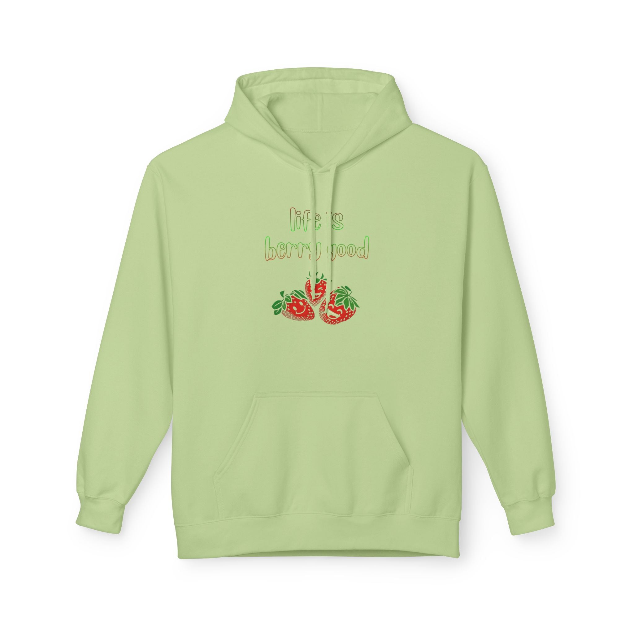 Life Is Berry Good Hoodie — Cute Fruit Graphic Fleece Hoodie