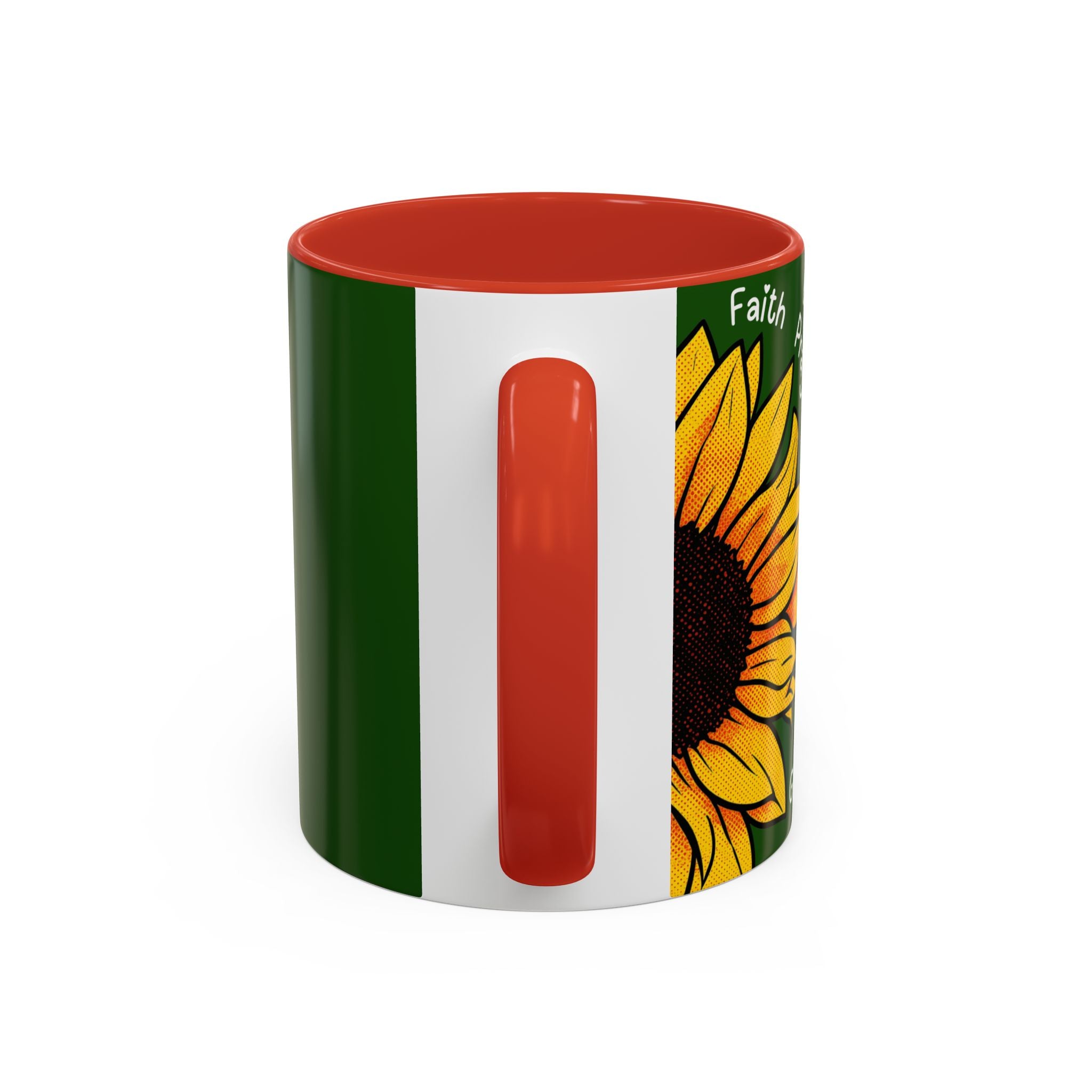 Sunflower Faith Accent Coffee Mug — 11/15oz Inspirational Floral Ceramic