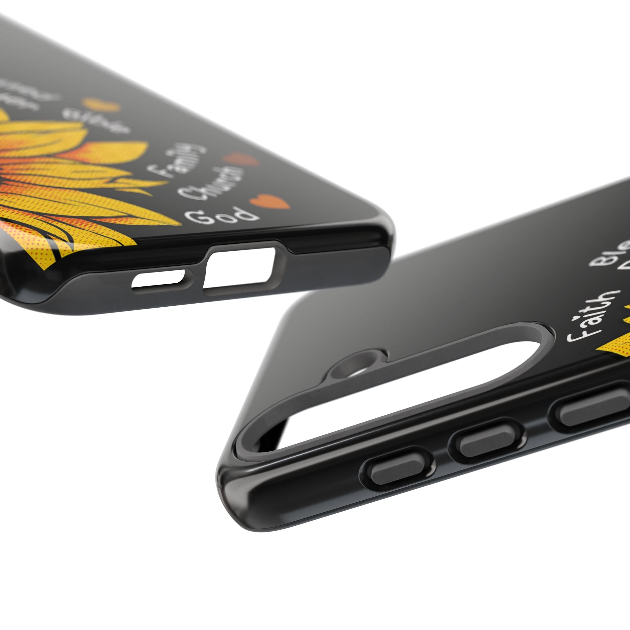 Sunflower Faith Phone Case — Christian Words ‘Faith Blessed Prayer Bible Family Church God’