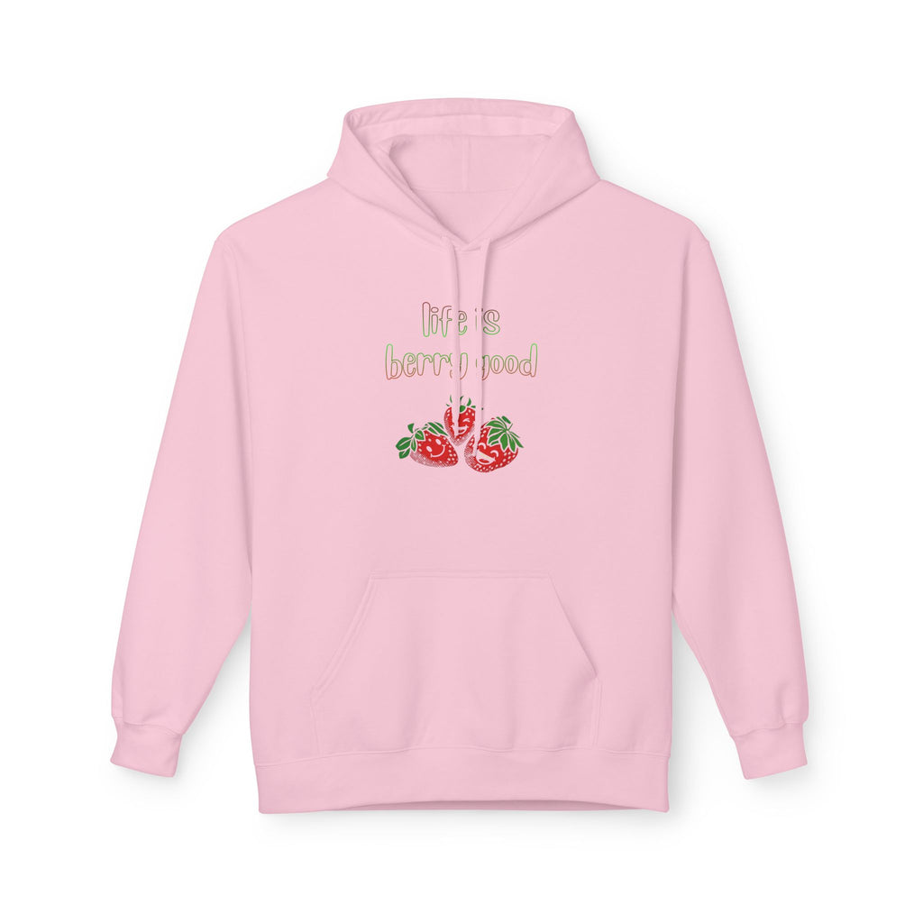 Life Is Berry Good Hoodie — Cute Fruit Graphic Fleece Hoodie