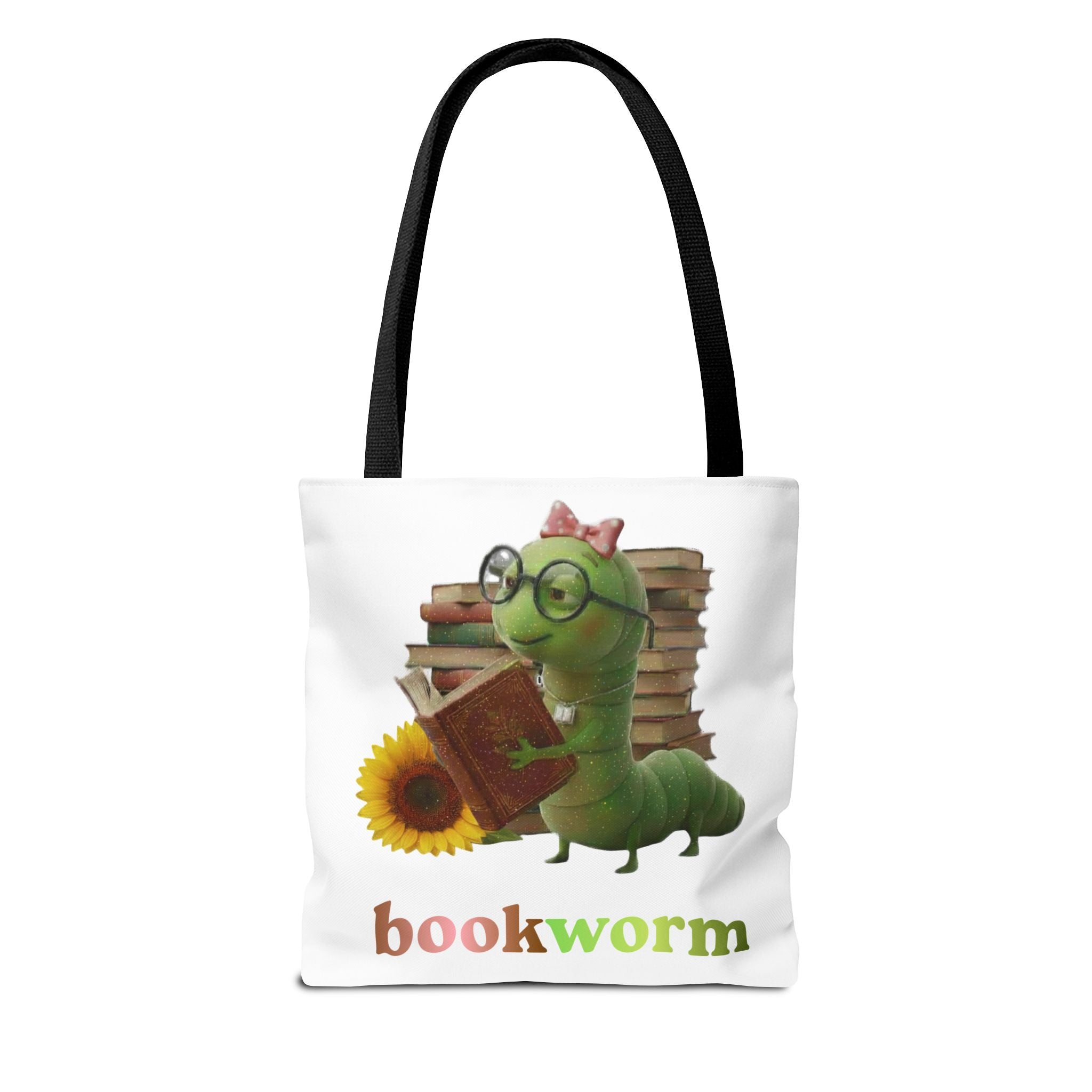 Bookworm Tote Bag — Literary Book Lover Library Shopper Tote