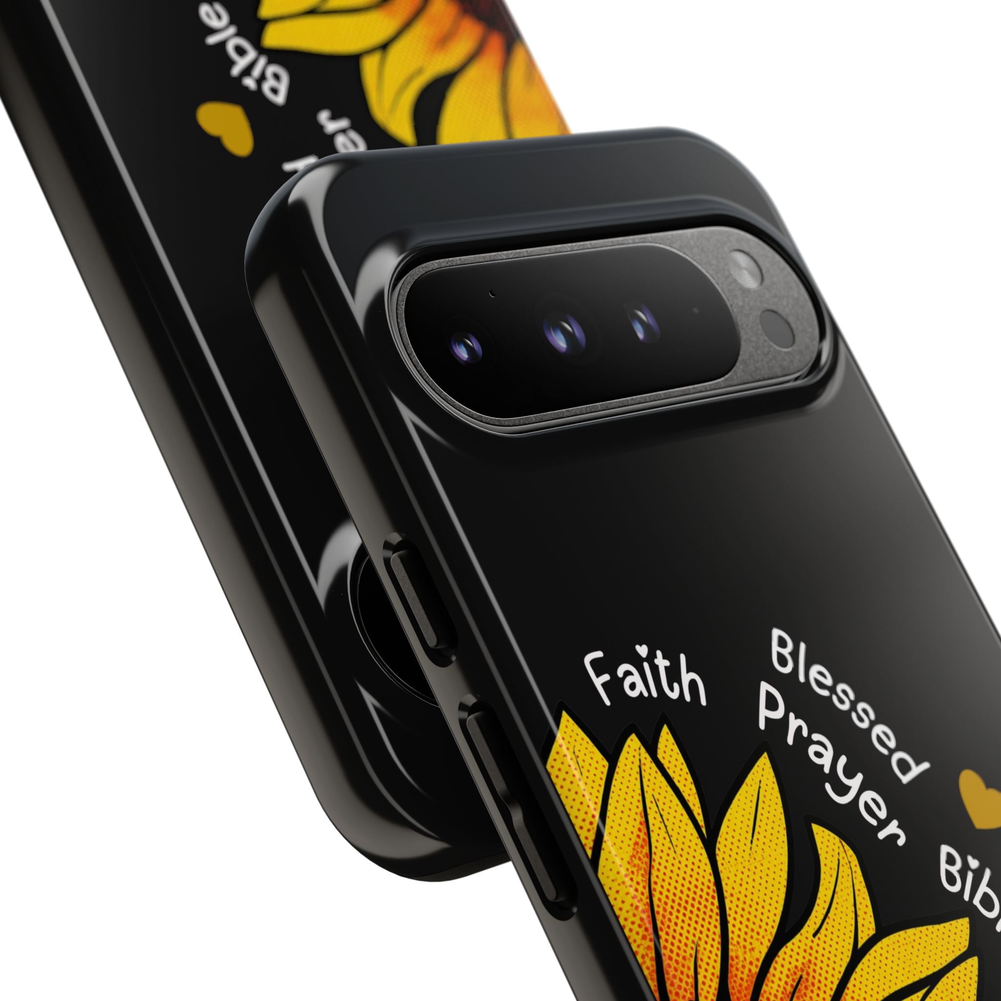 Sunflower Faith Phone Case — Christian Words ‘Faith Blessed Prayer Bible Family Church God’