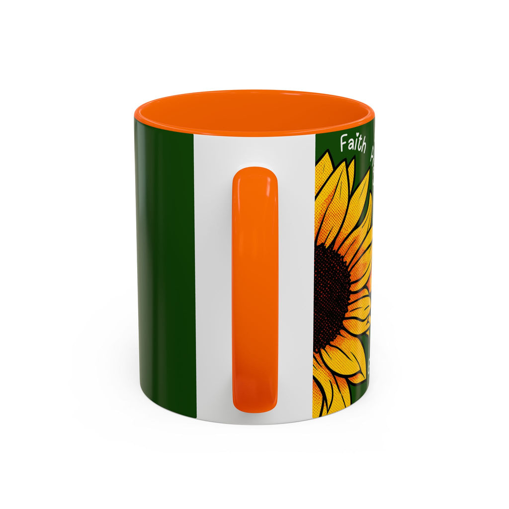 Sunflower Faith Accent Coffee Mug — 11/15oz Inspirational Floral Ceramic