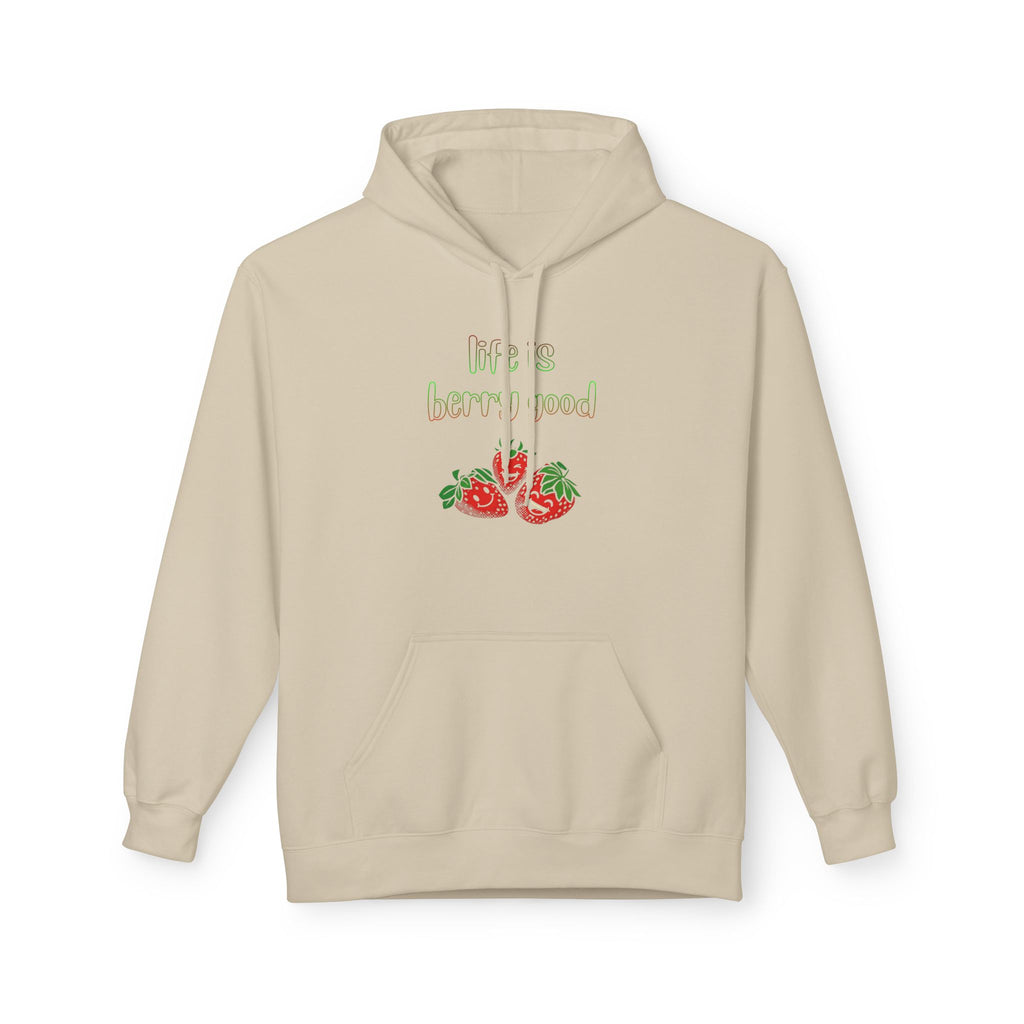 Life Is Berry Good Hoodie — Cute Fruit Graphic Fleece Hoodie