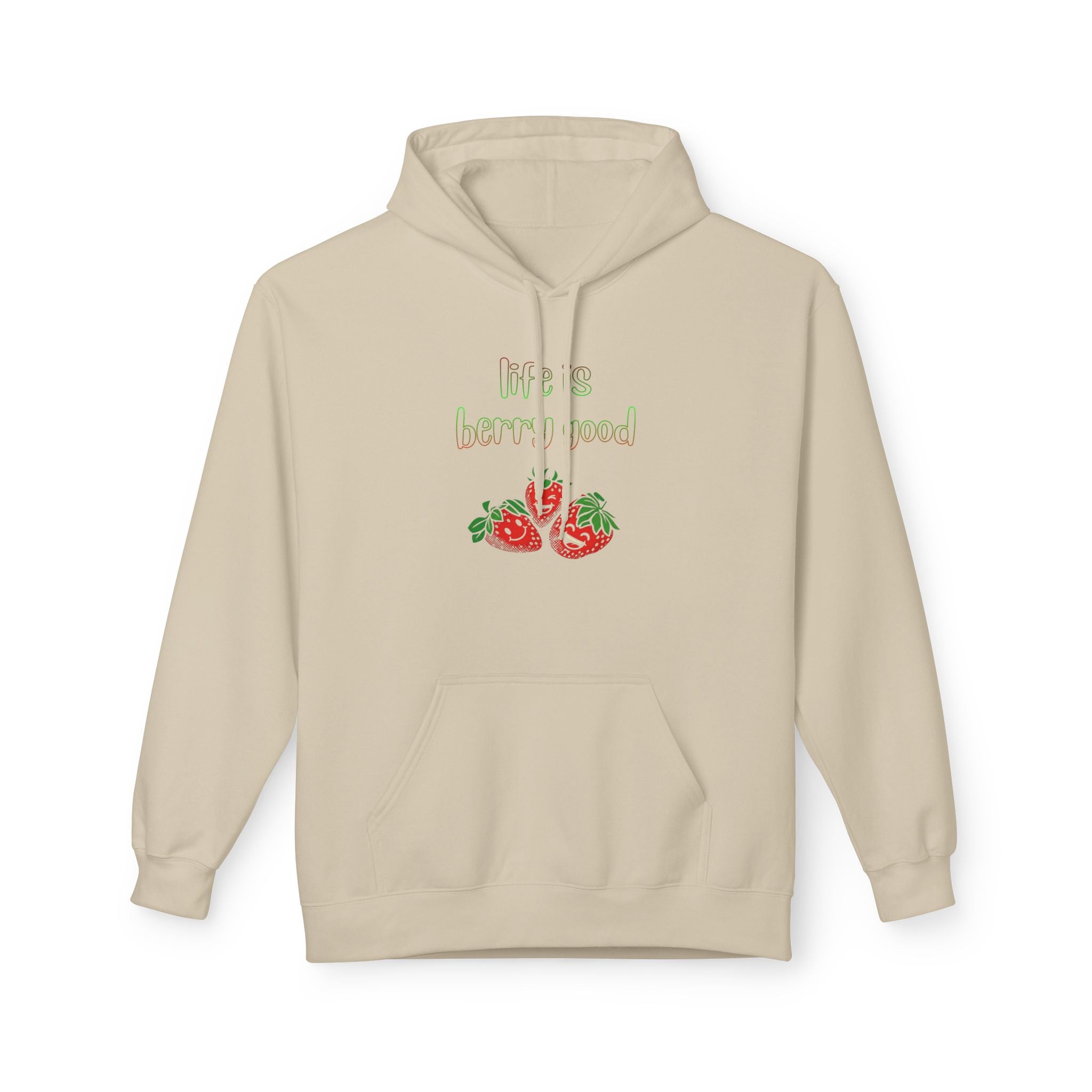 Life Is Berry Good Hoodie — Cute Fruit Graphic Fleece Hoodie
