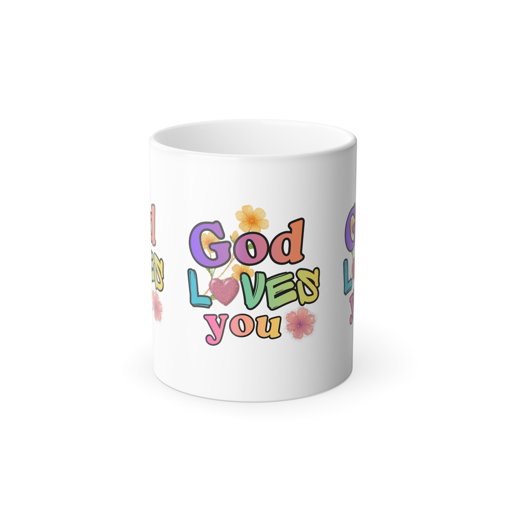 God Loves You Color Morphing Mug — 11oz Reveal Heat-Sensitive Christian Gift