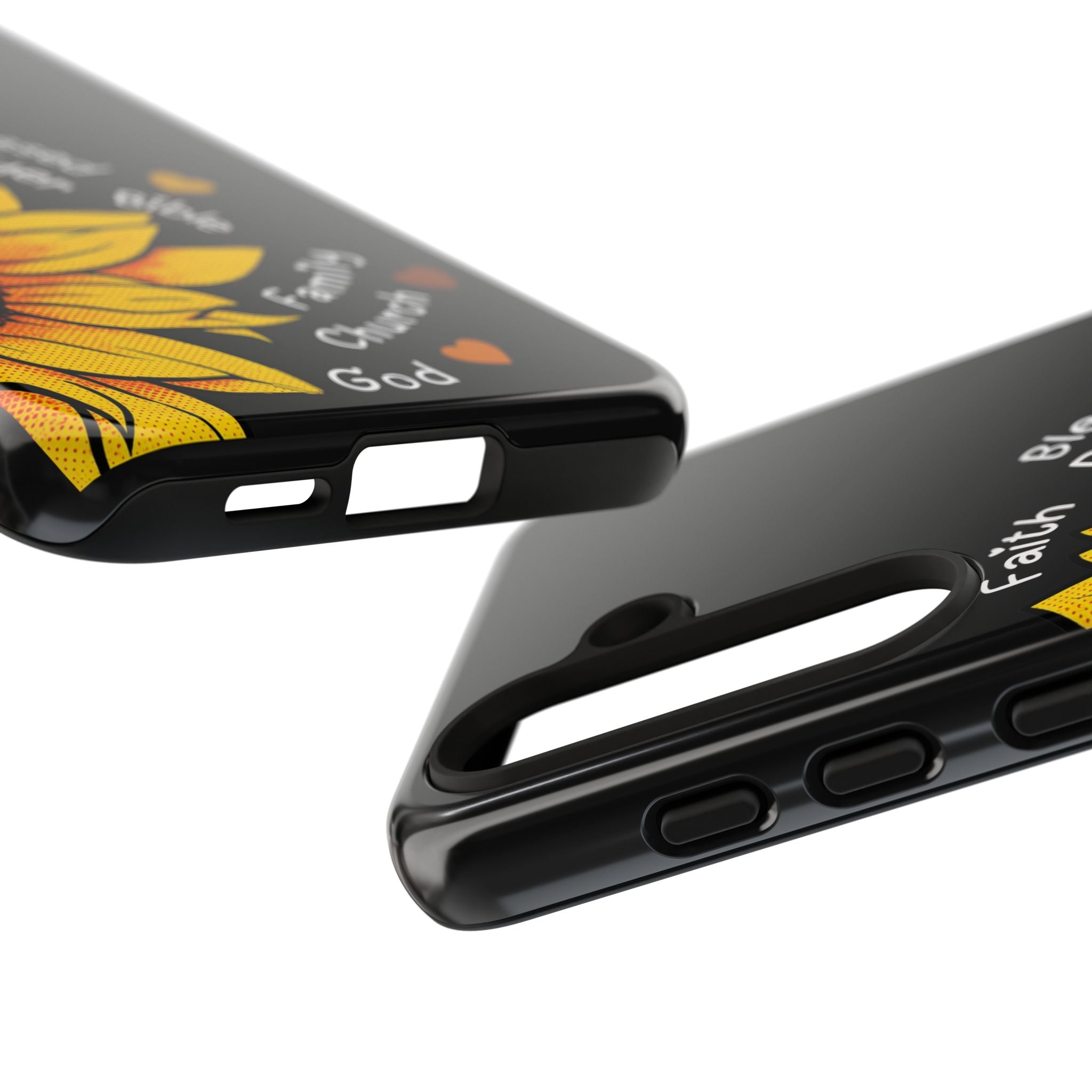 Sunflower Faith Phone Case — Christian Words ‘Faith Blessed Prayer Bible Family Church God’