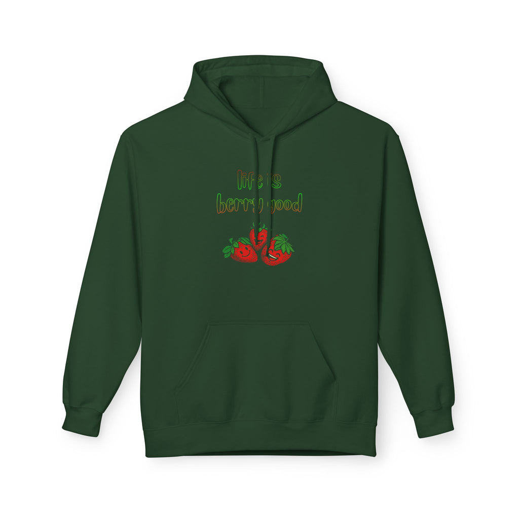 Life Is Berry Good Hoodie — Cute Fruit Graphic Fleece Hoodie