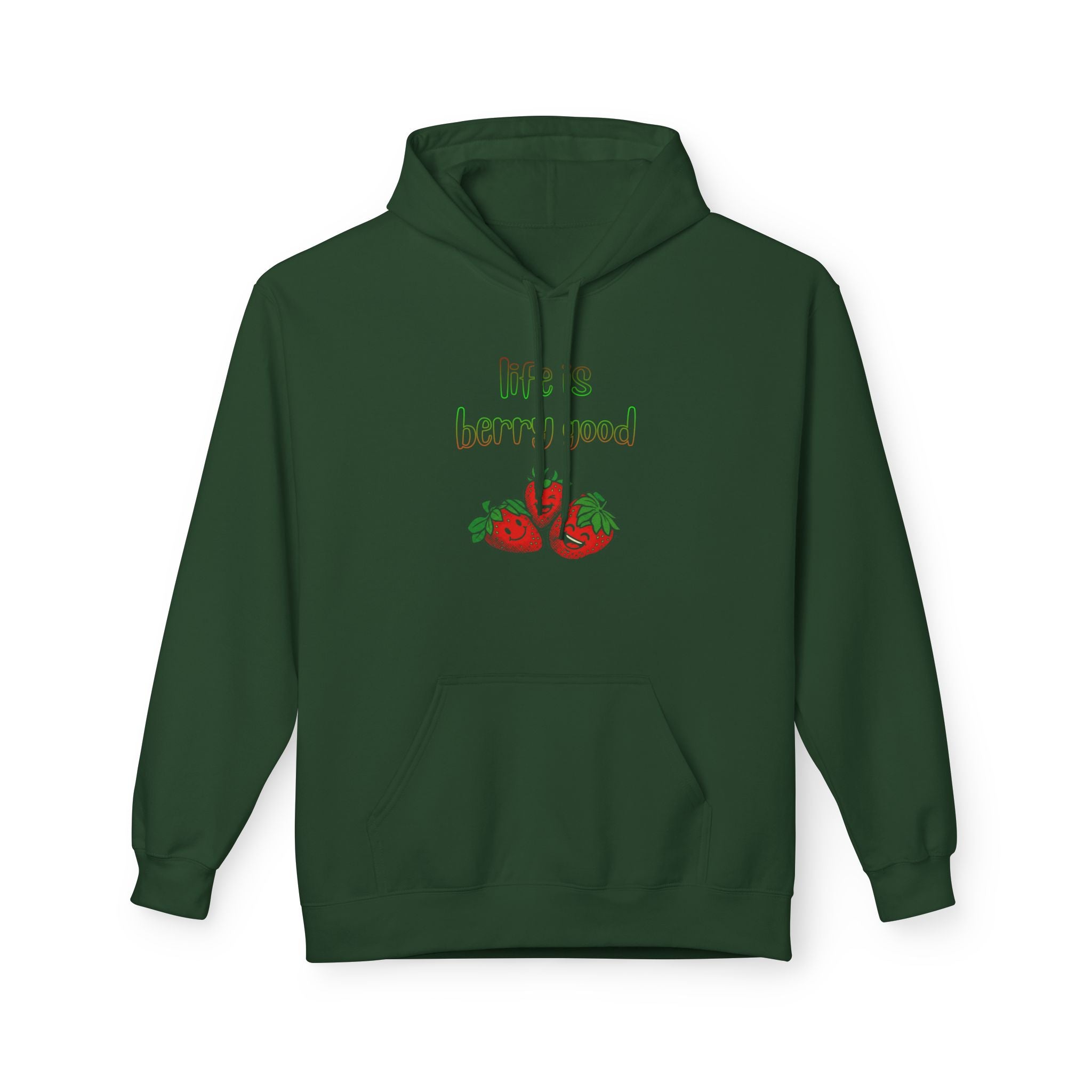Life Is Berry Good Hoodie — Cute Fruit Graphic Fleece Hoodie